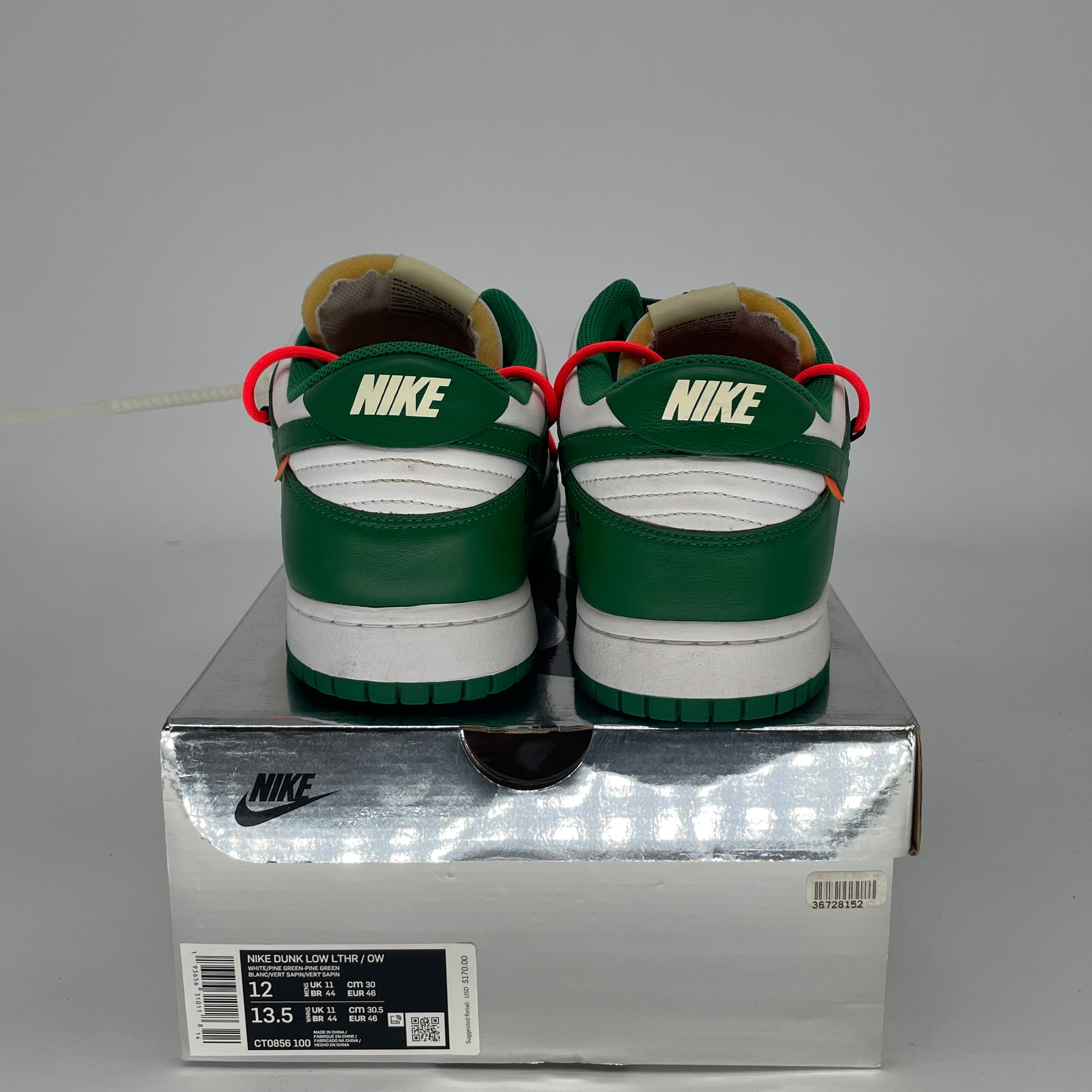OFF WHITE X NIKE DUNK LOW PINE GREEN CT0856-100 SIZE 12/13.5W