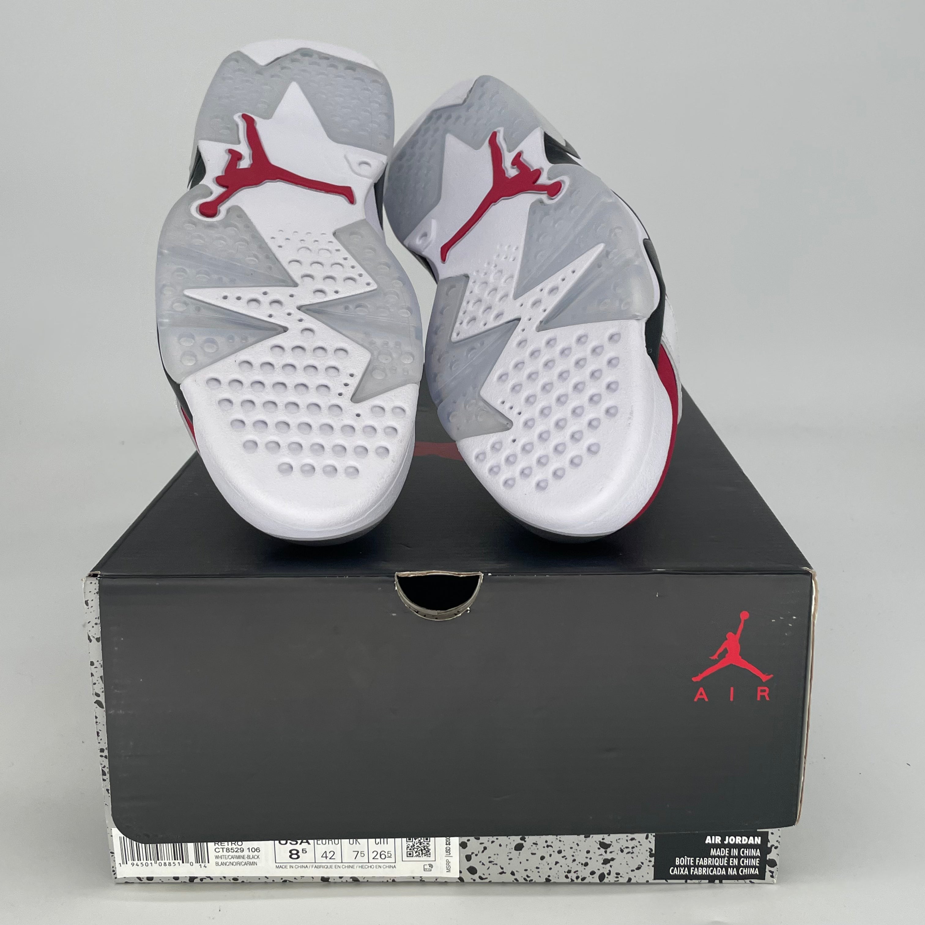 AIR JORDAN 6 CARMINE CT8529-106 SIZE 8.5/10W