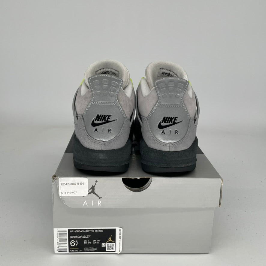 AIR JORDAN 4 NEON 95 SIZE 6.5Y CT5343-007