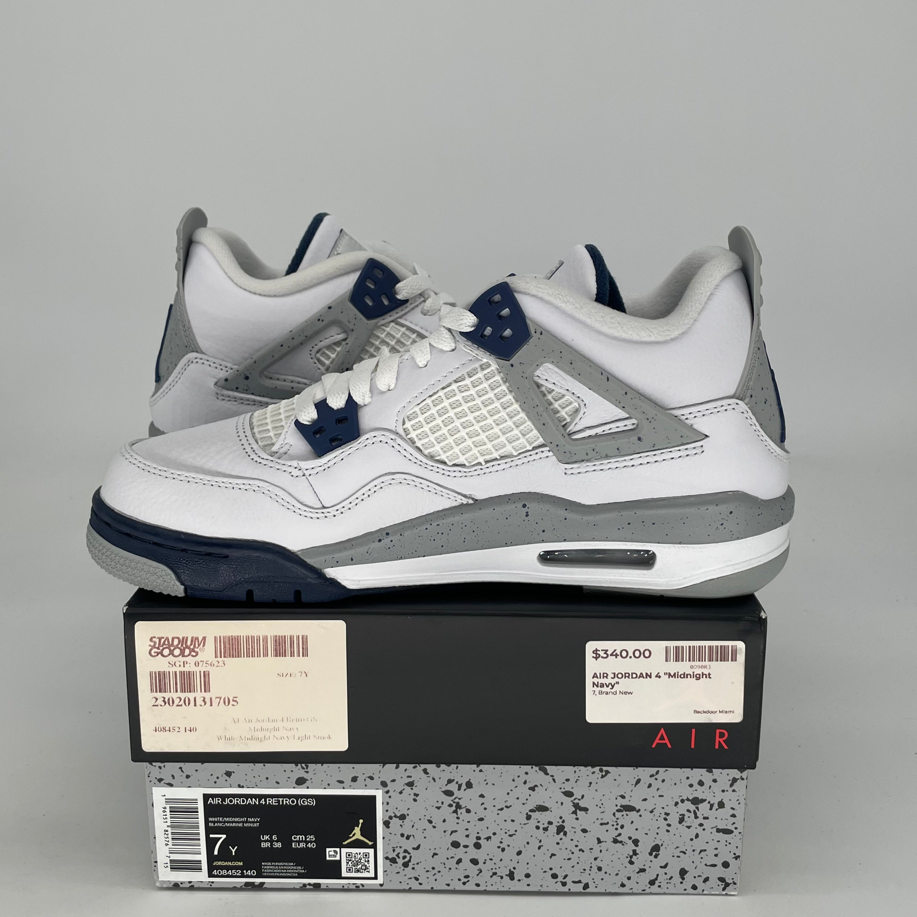 AIR JORDAN 4 MIDNIGHT NAVY 408452-140 SIZE 7/8.5W