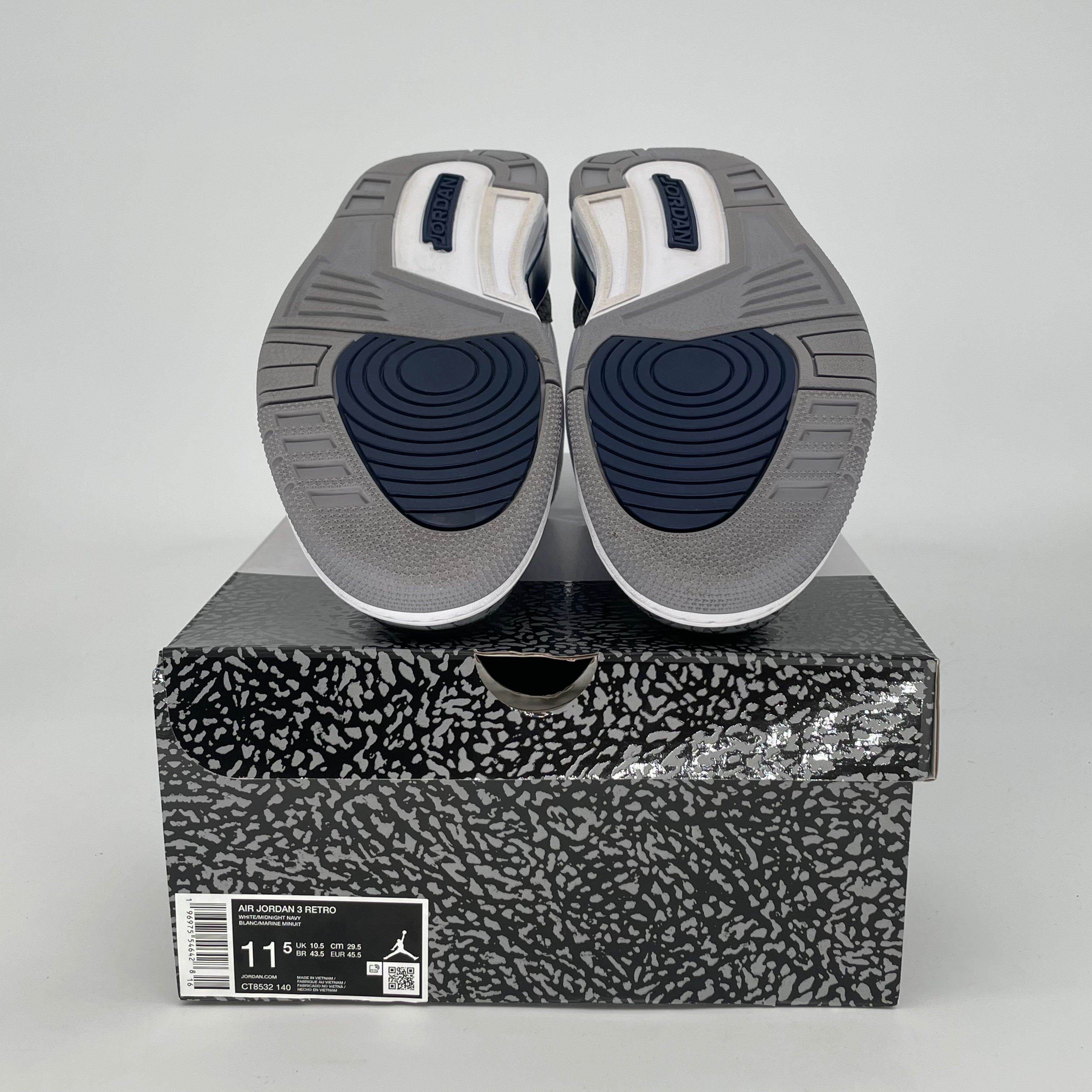 AIR JORDAN 3 MIDNIGHT NAVY CT8532-140 SIZE 11.5/13W