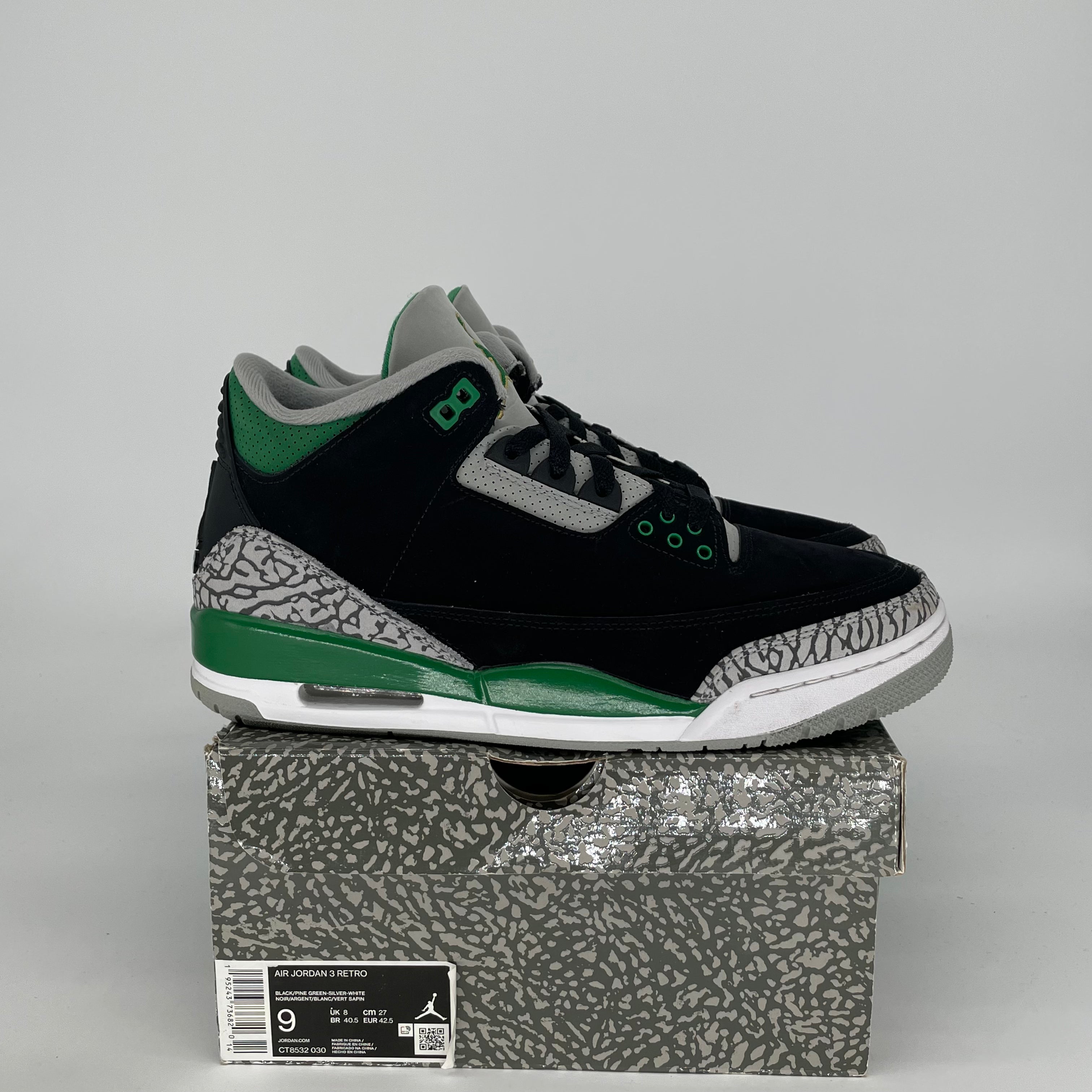 AIR JORDAN 3 PINE GREEN CT8532-030 SIZE 9/10.5W