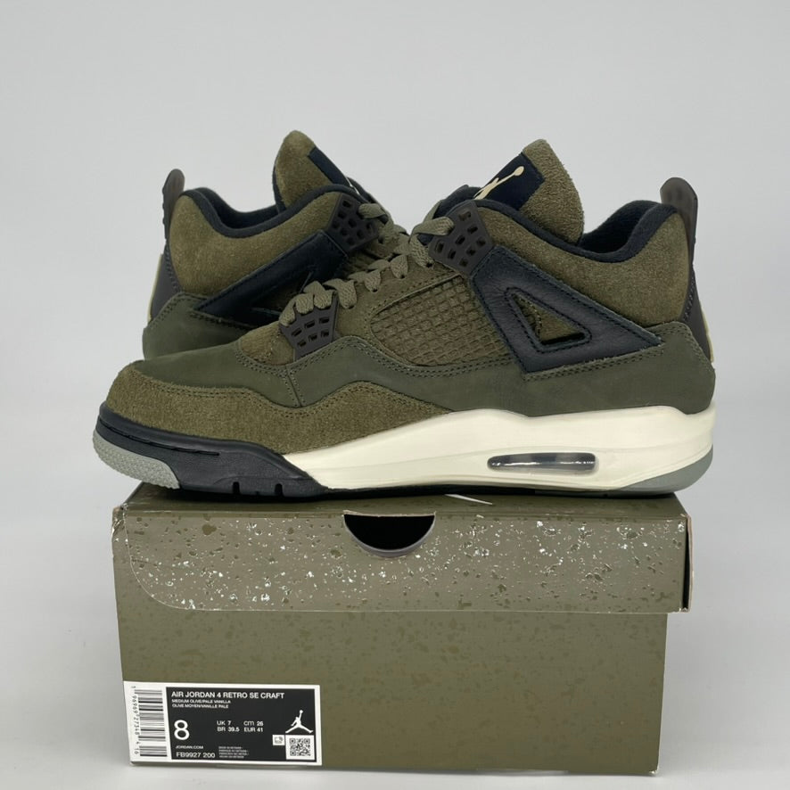 AIR JORDAN 4 CRAFT MEDIUM OLIVE FB9927-200 SIZE 8/9.5W