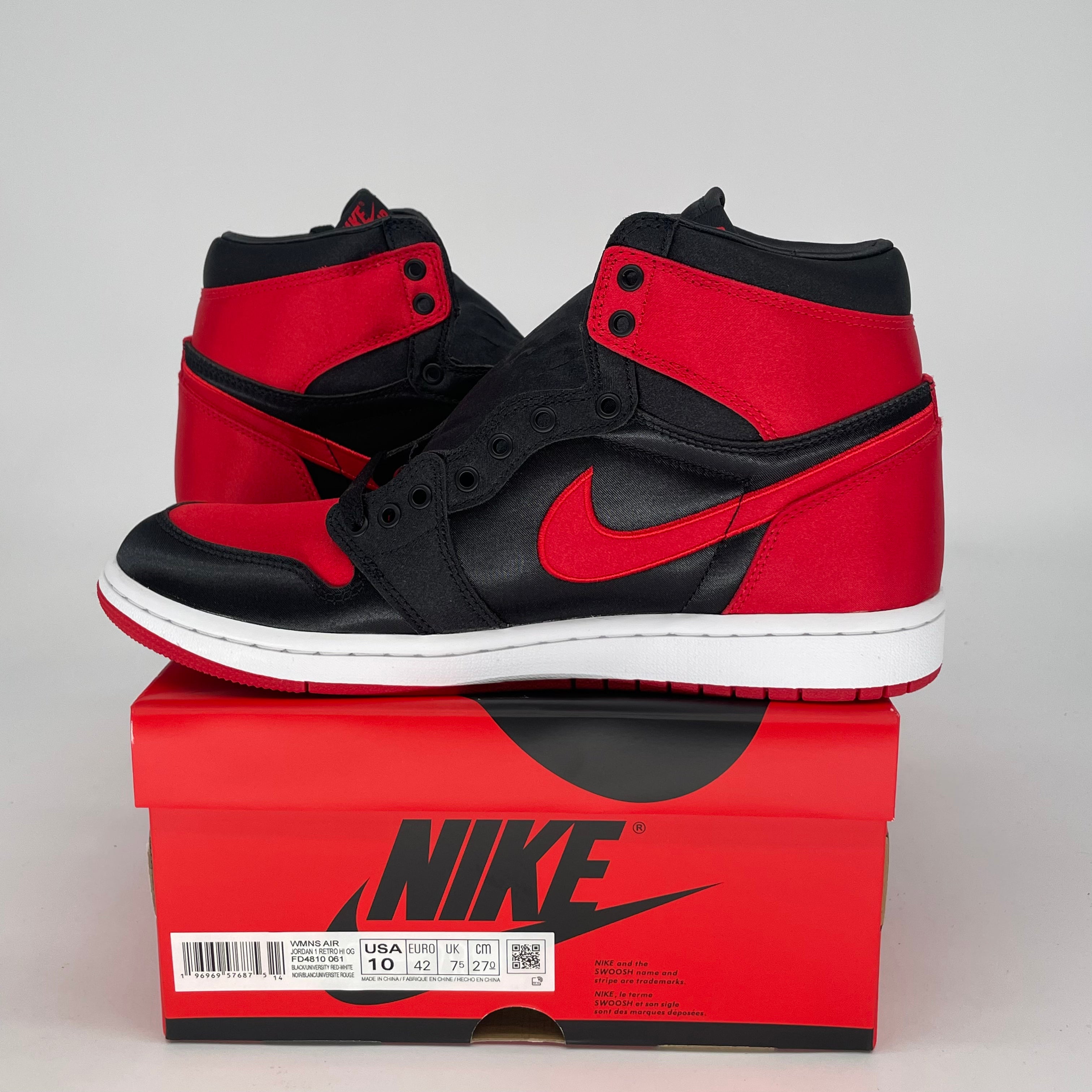 AIR JORDAN 1 SATIN BRED W FD4810-061 SIZE 8.5/10W