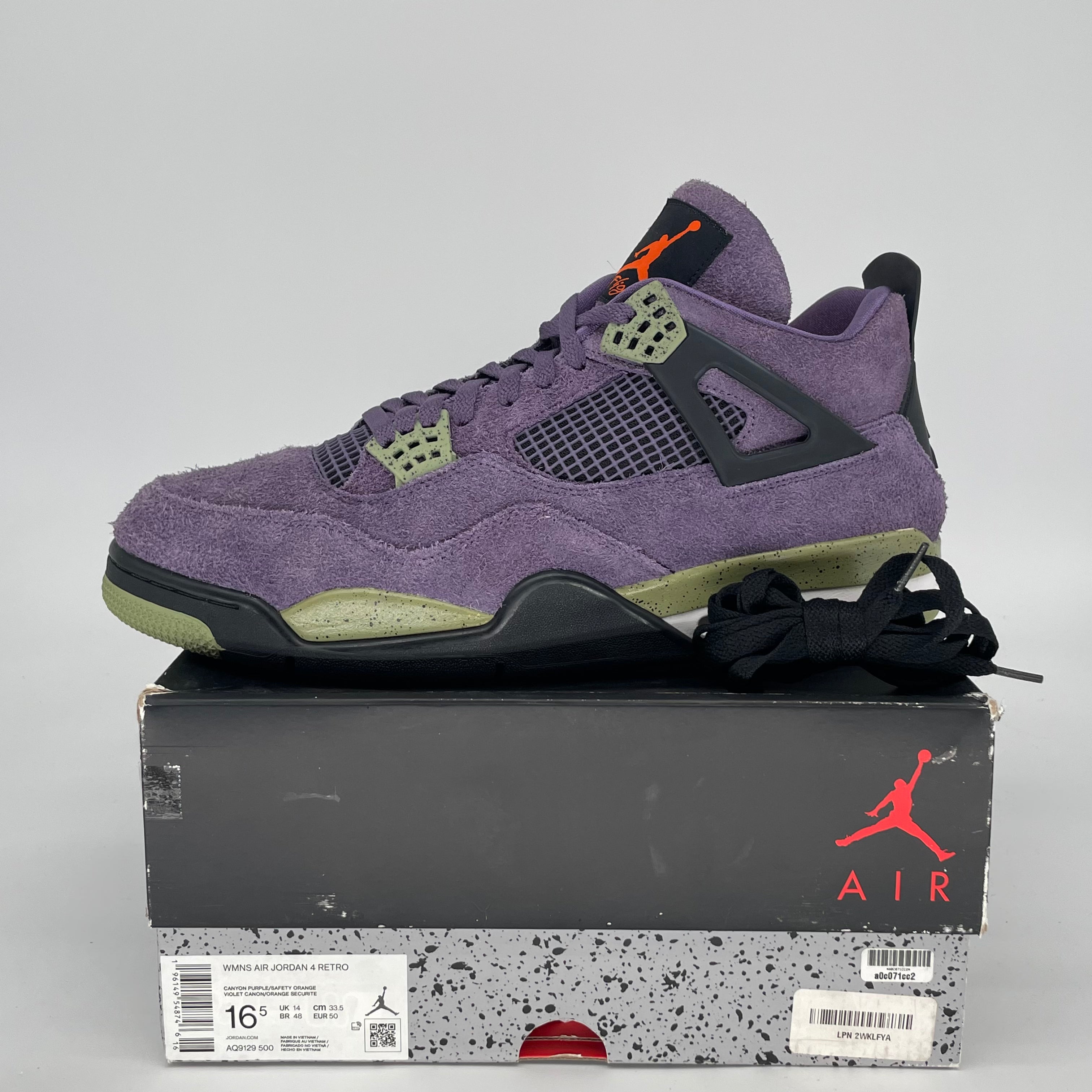 AIR JORDAN 4 CANYON PURPLE W AQ9129-500 SIZE 15/16.5W