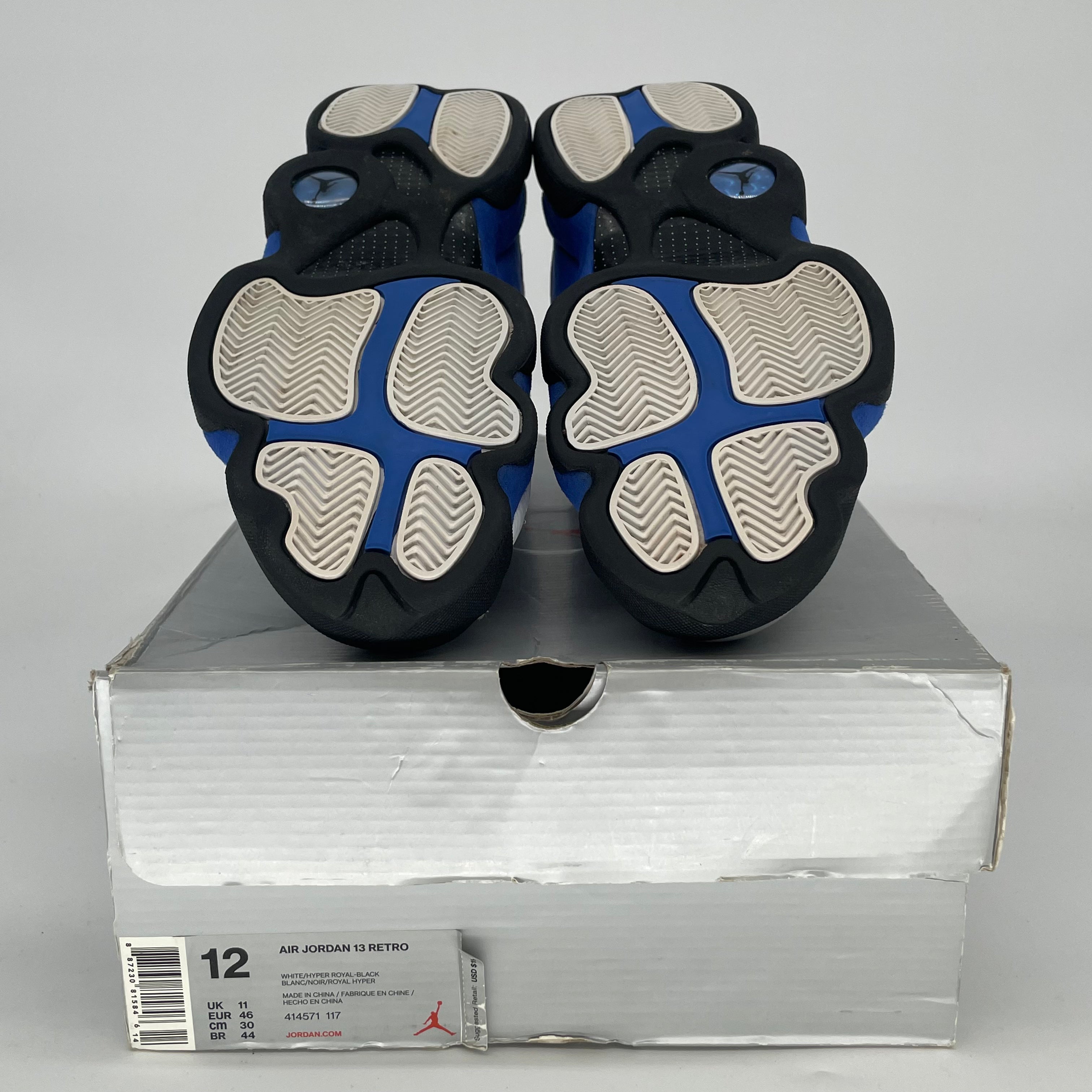 AIR JORDAN 13 WHITE HYPER ROYAL 414571-117 SIZE 12/13.5W