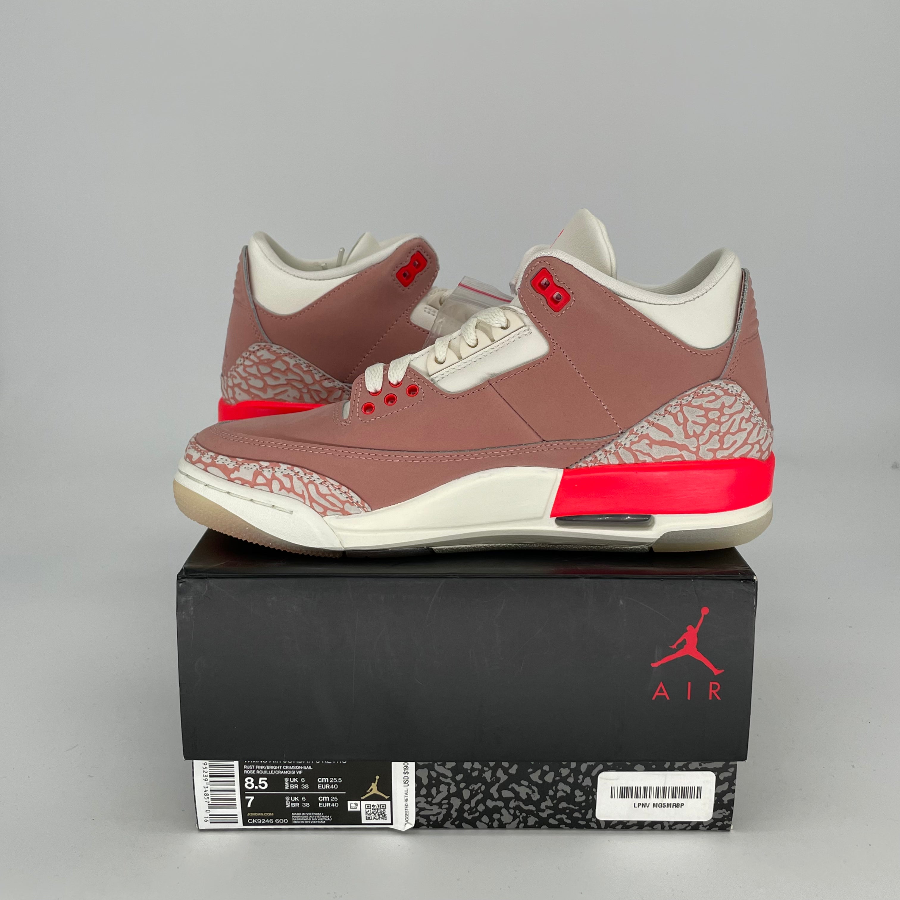 AIR JORDAN 3 RUST PINK W SIZE 7/8.5W CK9246-600