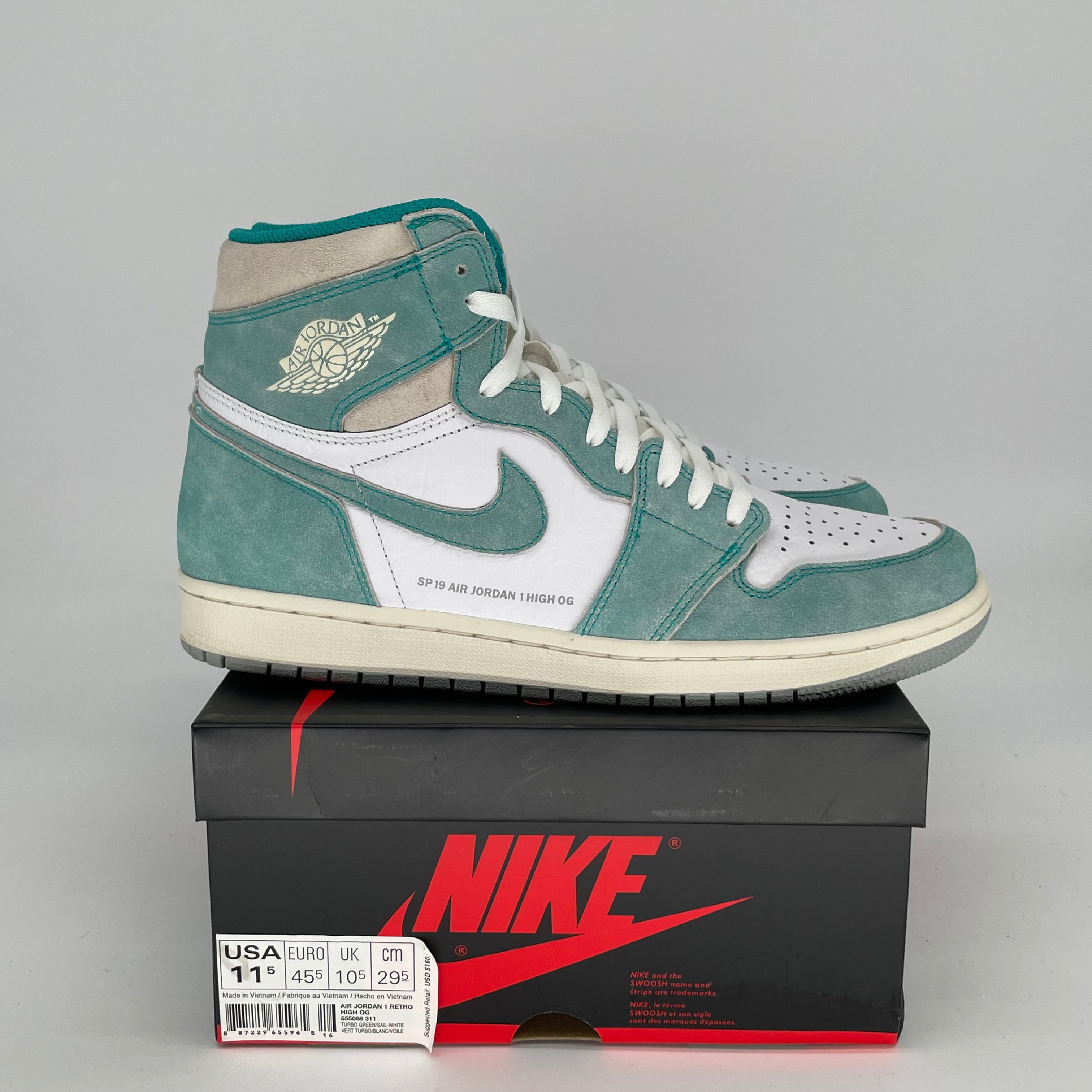 AIR JORDAN 1 TURBO GREEN SIZE 11.5 555088-311