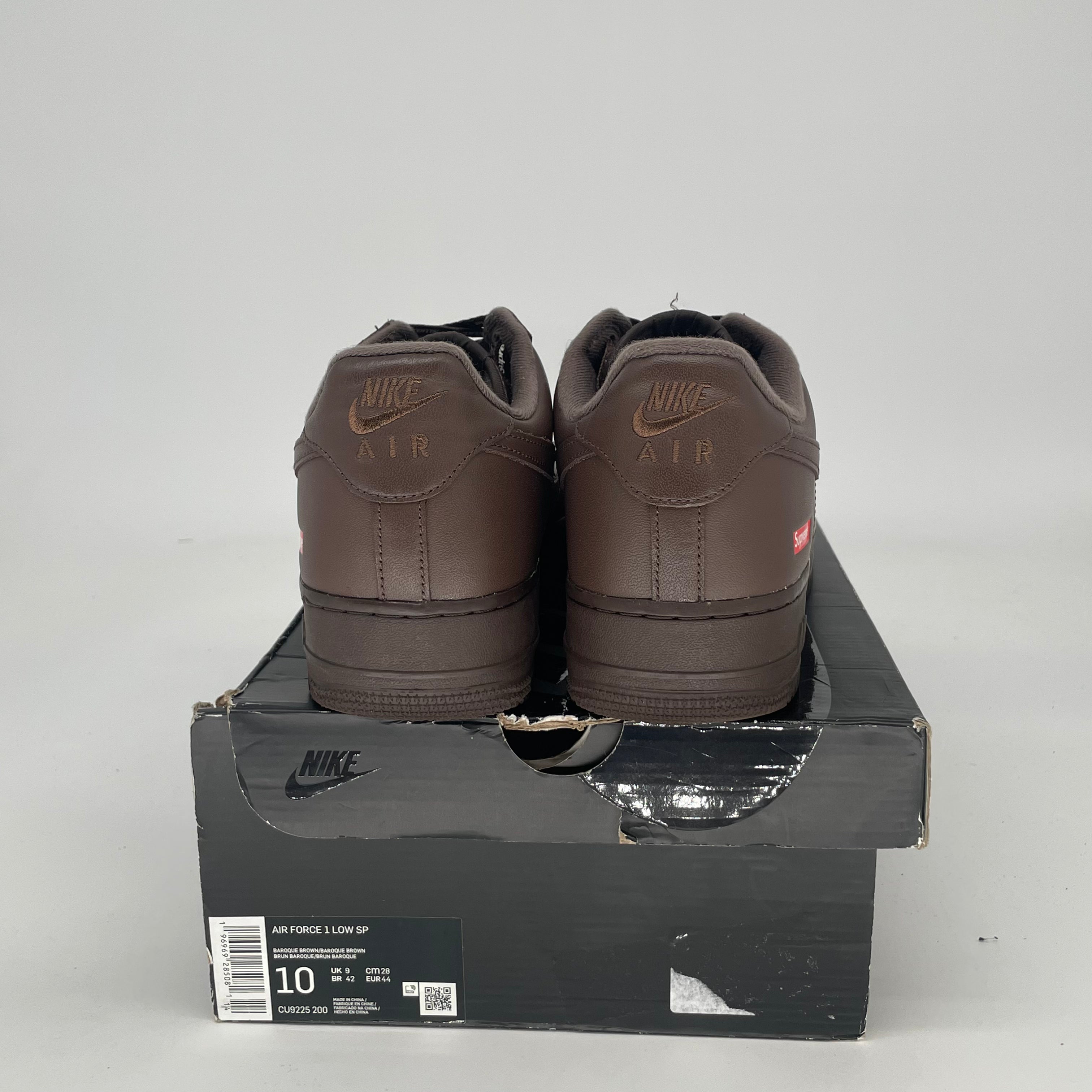 SUPREME X NIKE AIR FORCE 1 LOW BAROQUE BROWN CU9225-200 SIZE 10/11.5W