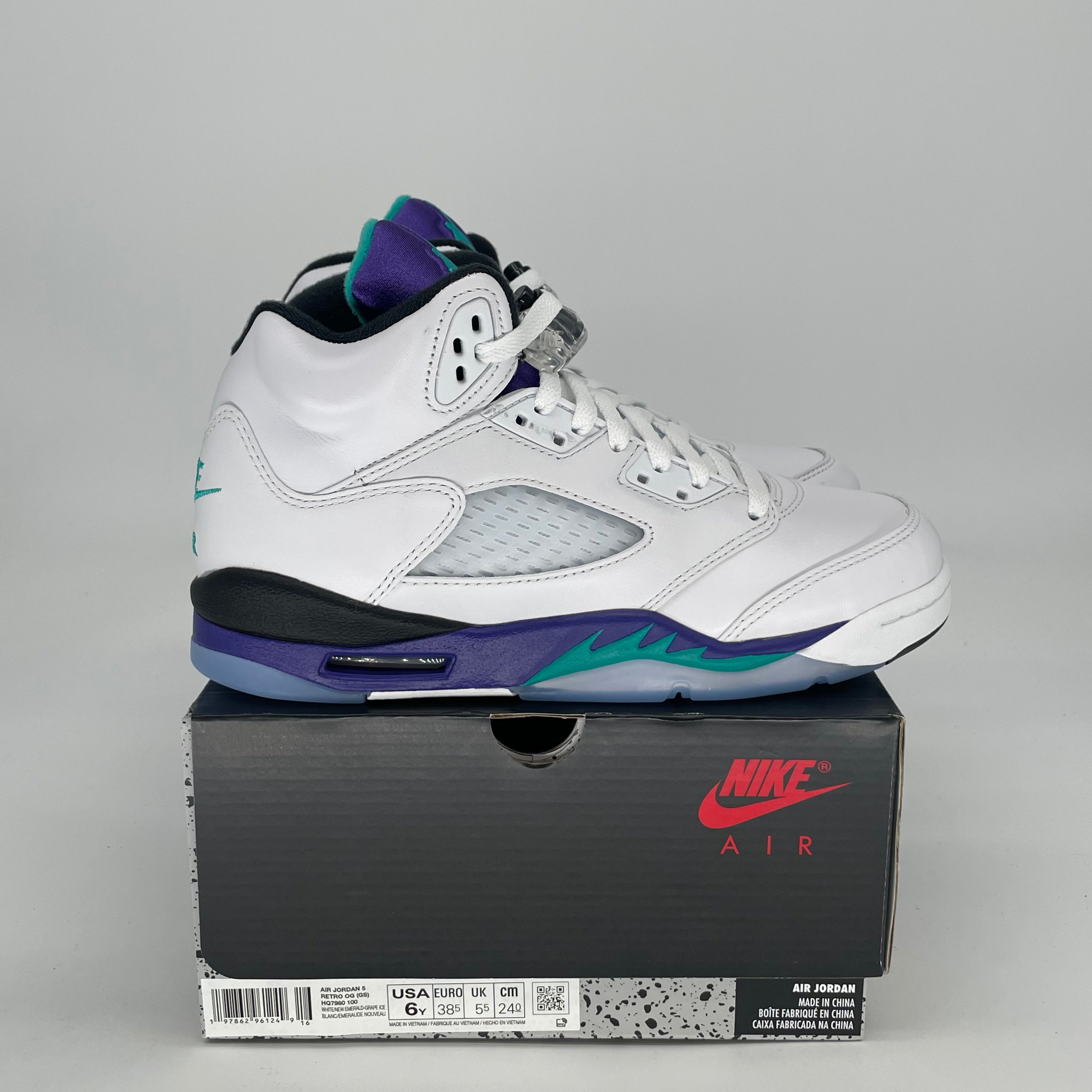 AIR JORDAN 5 GRAPE HQ7980-100 SIZE 6/7.5W