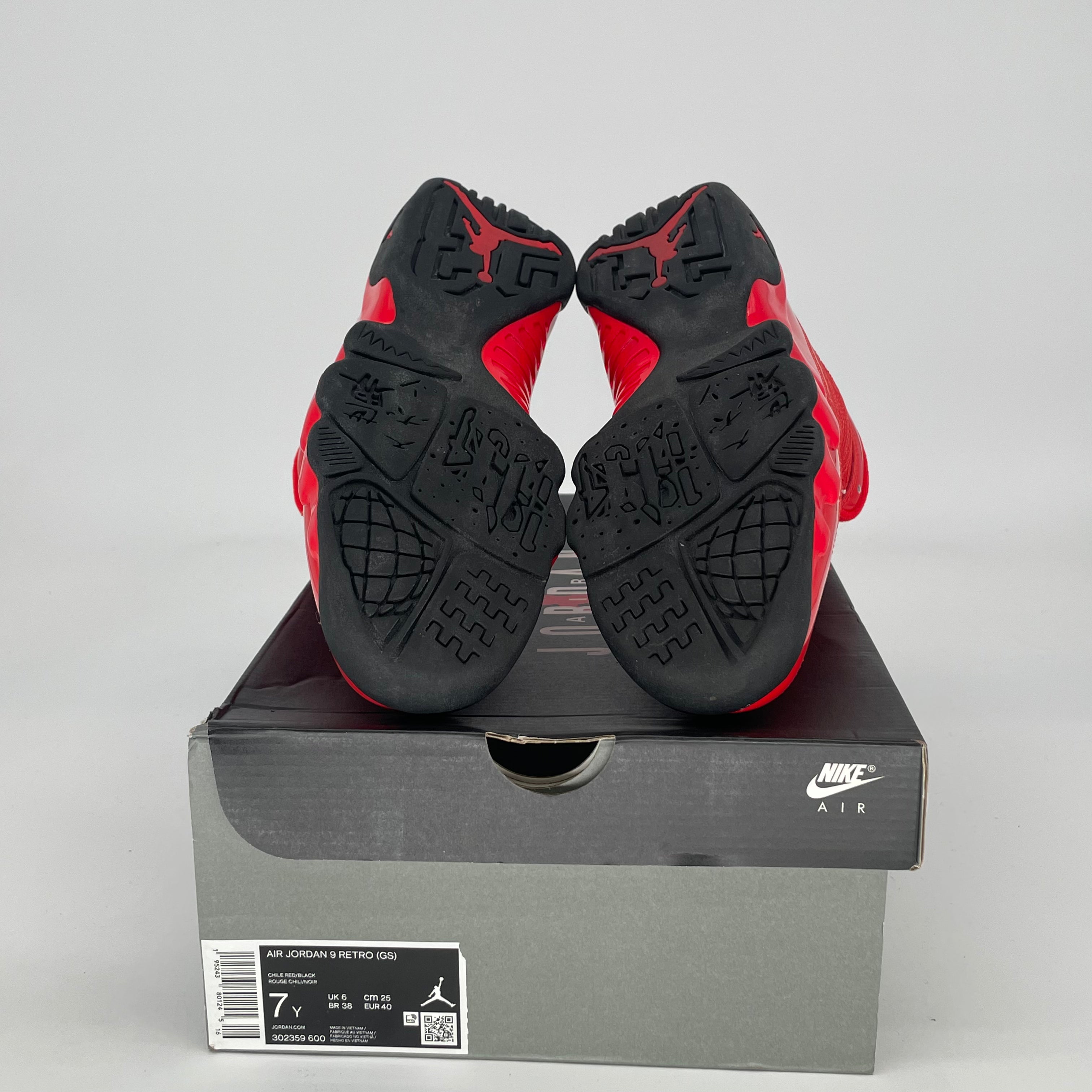AIR JORDAN 9 CHILE RED 302359-600 SIZE 7/8.5W
