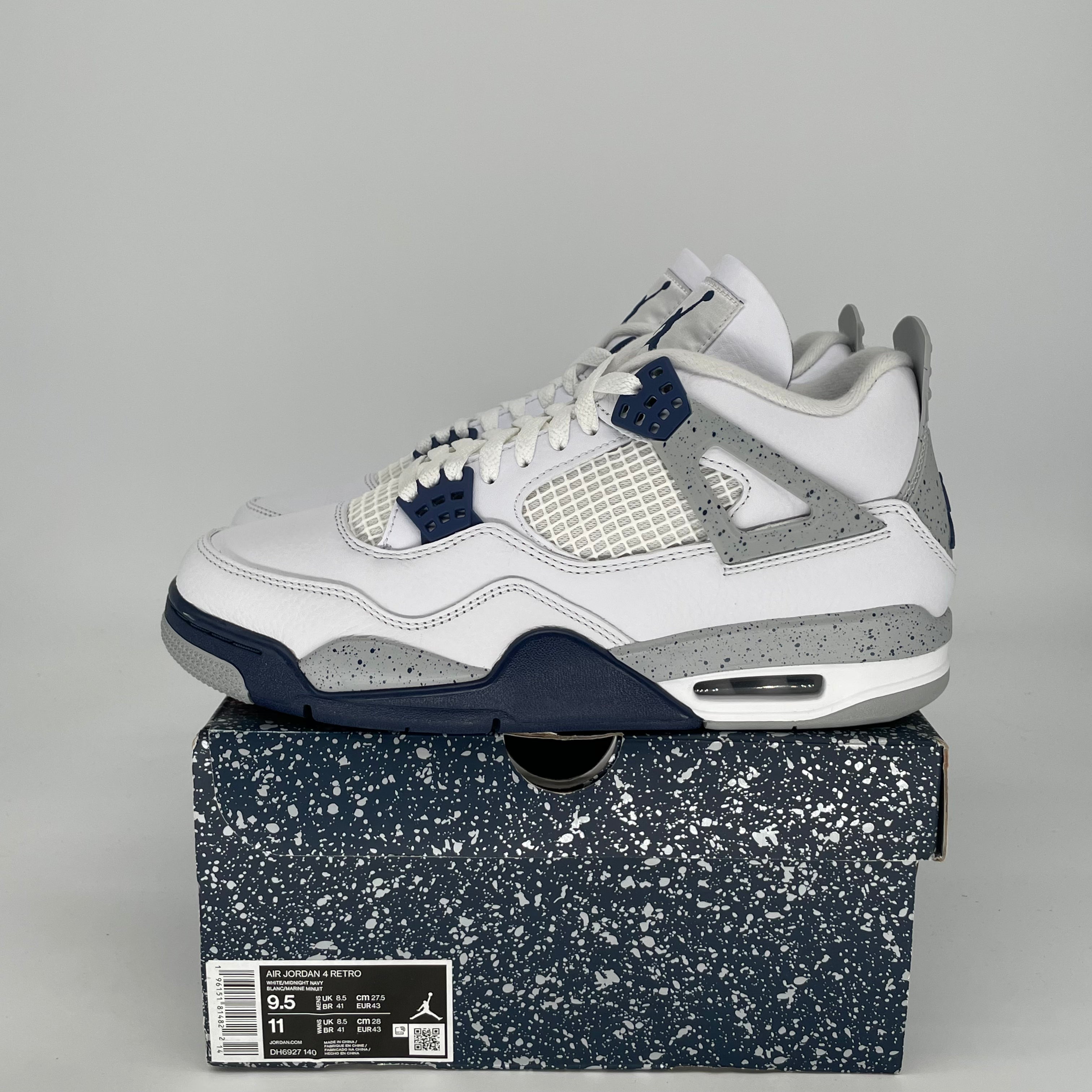 AIR JORDAN 4 MIDNIGHT NAVY DH6927-140 SIZE 9.5/11W