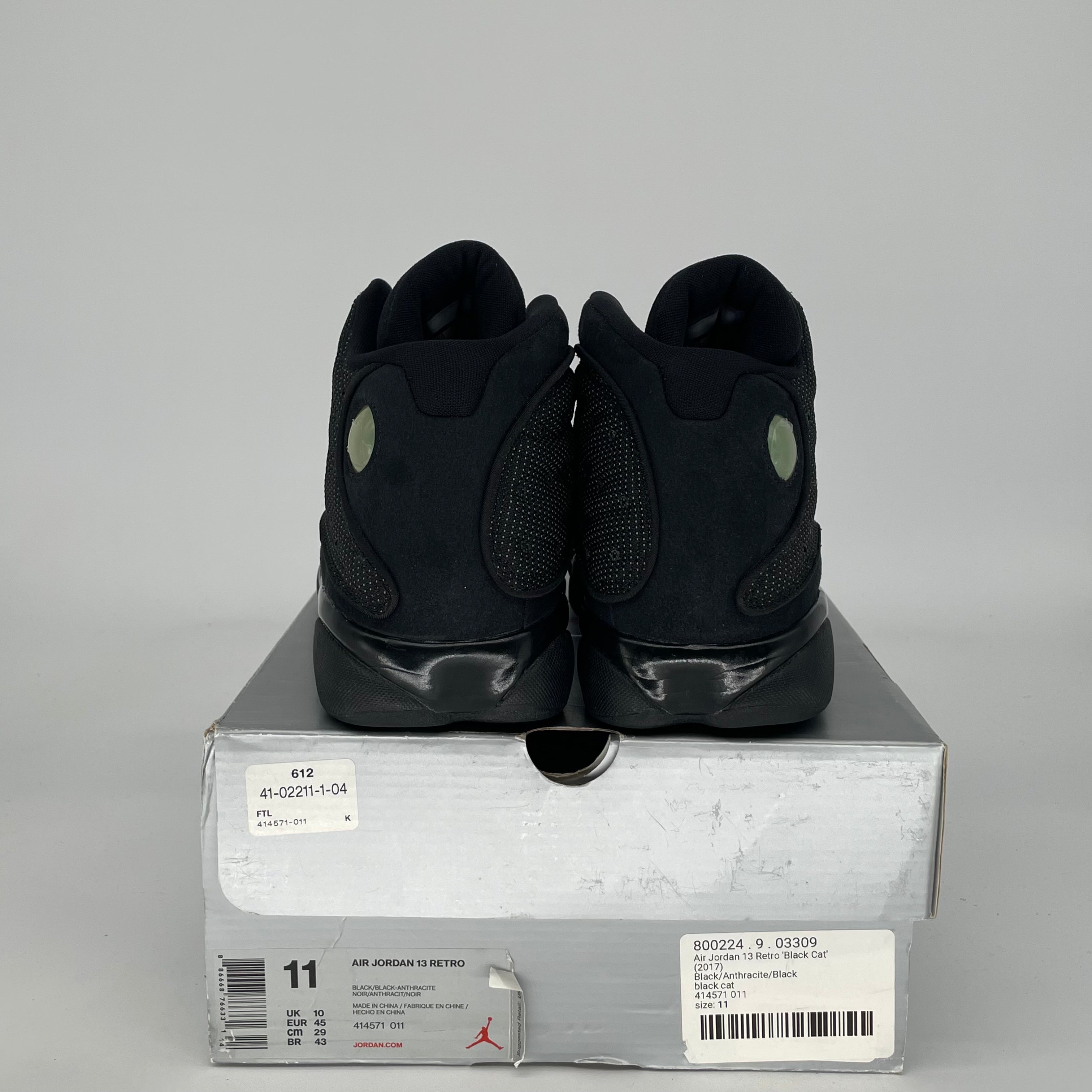 AIR JORDAN 13 BLACK CAT 414571-011 SIZE 11/12.5W