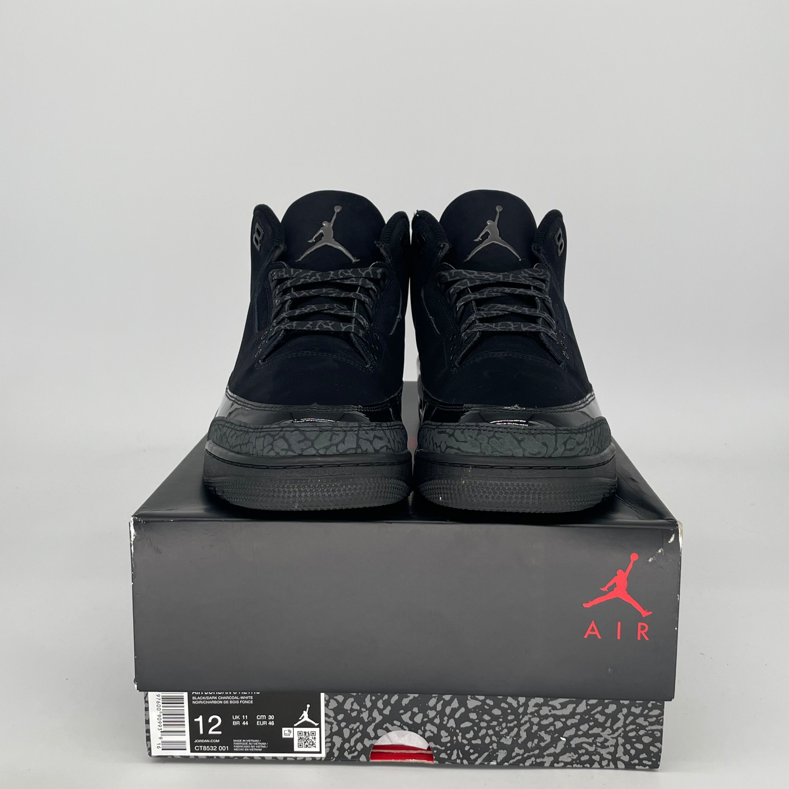 AIR JORDAN 3 BLACK CAT CT8532-001 SIZE 12/13.5W