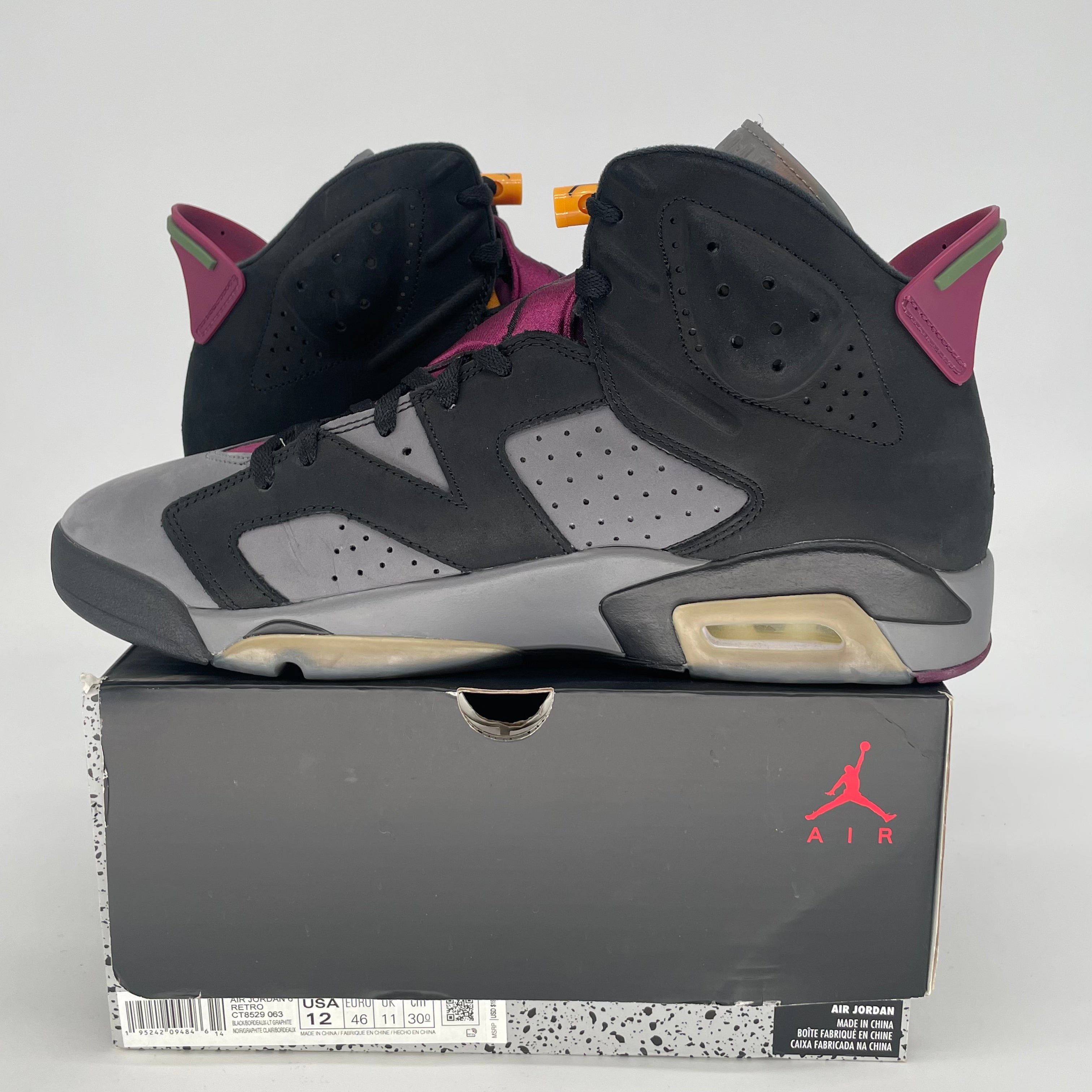 AIR JORDAN 6 BORDEAUX CT8529-063 SIZE 12/13.5W