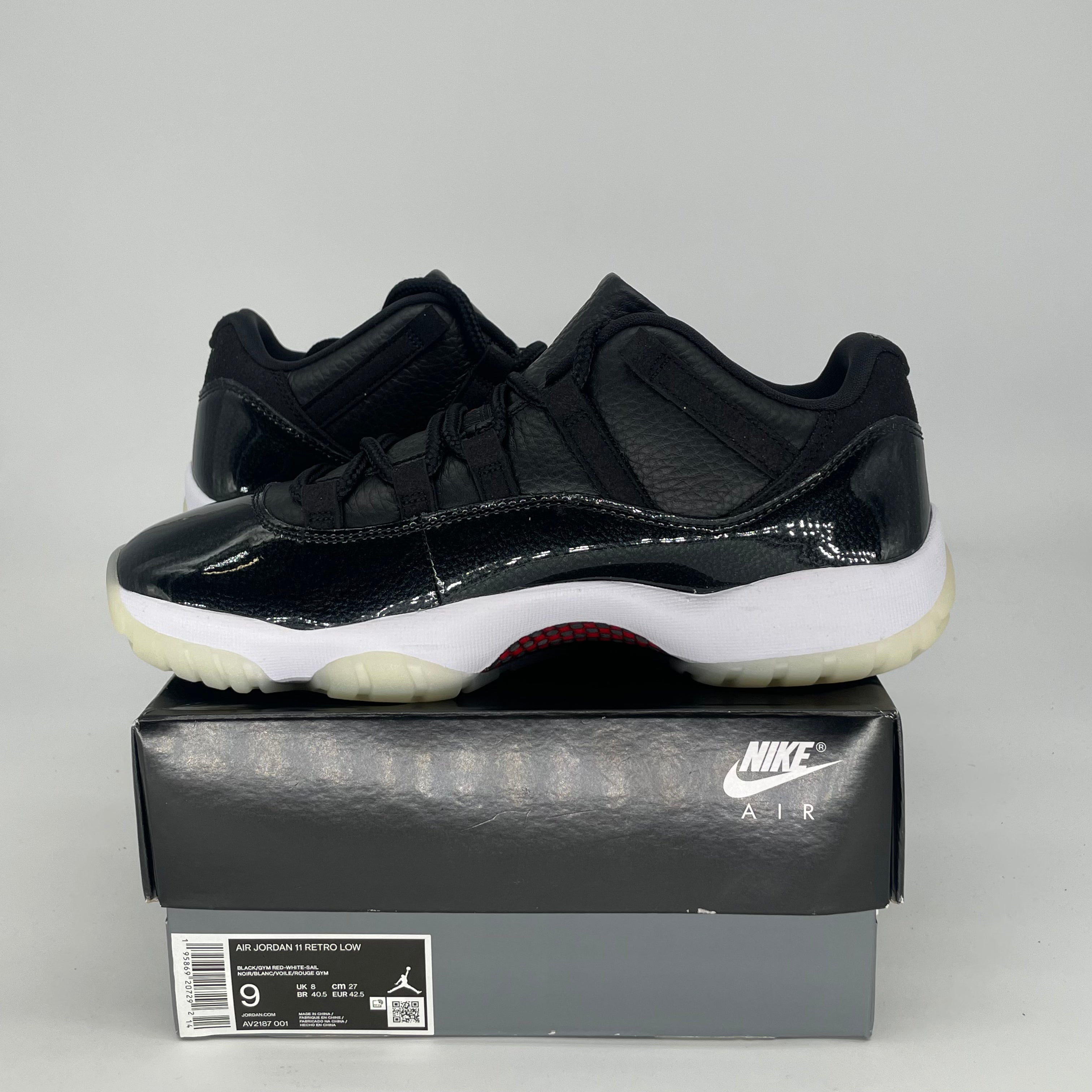 AIR JORDAN 11 LOW 72-10 AV2187-001 SIZE 9/10.5W