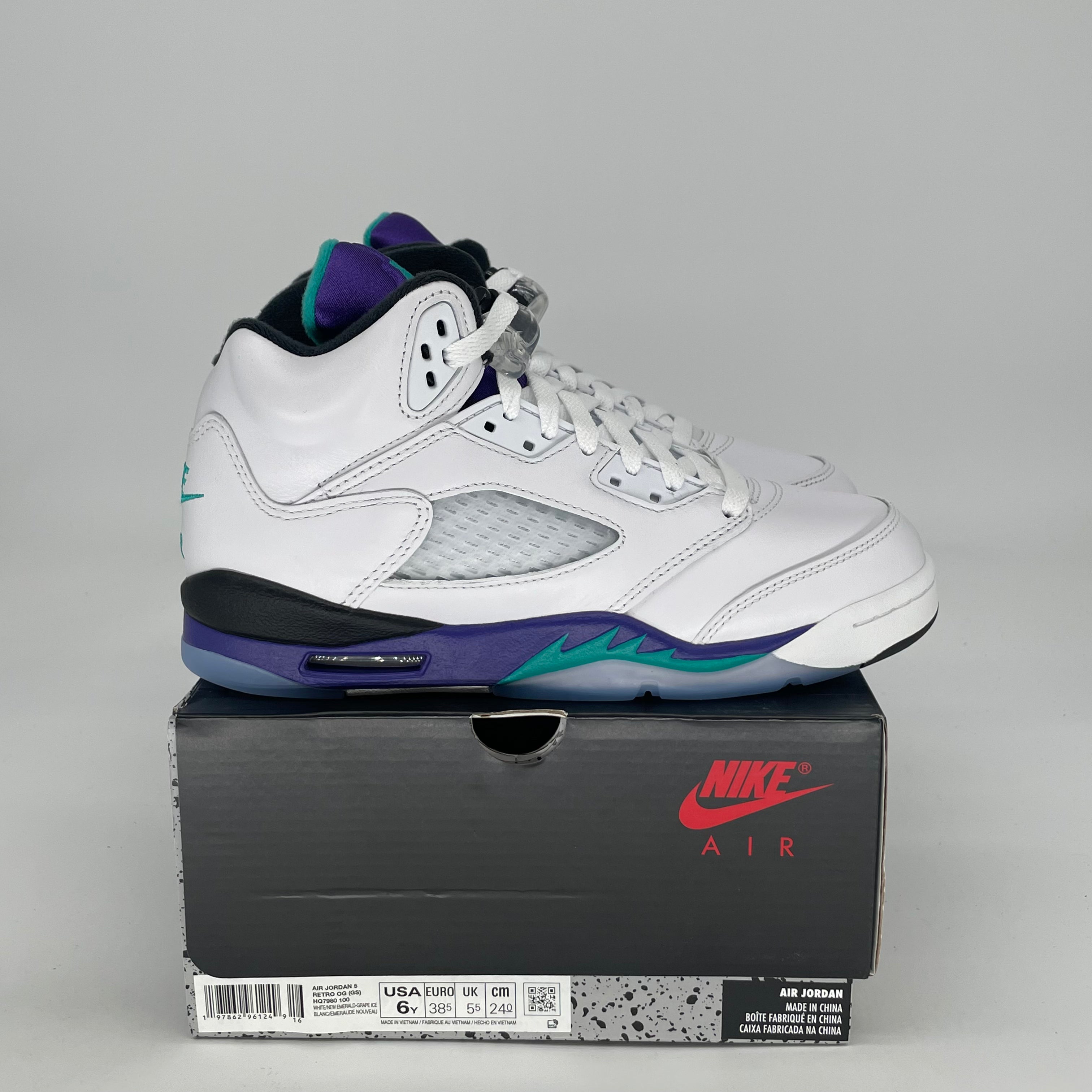 AIR JORDAN 5 GRAPE HQ7980-100 SIZE 6/7.5W