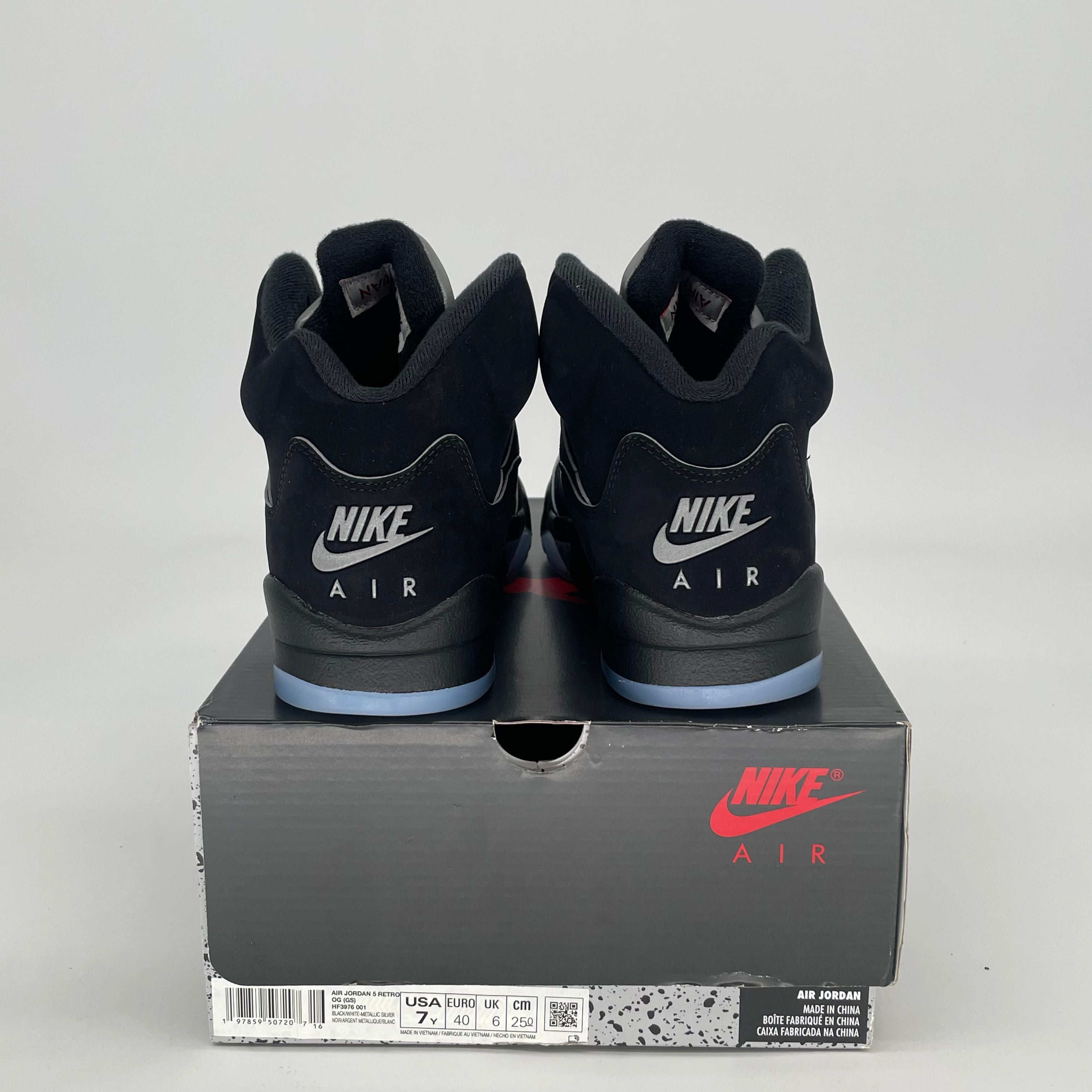 AIR JORDAN 5 BLACK METALLIC REIMAGINED HF3976-001 SIZE 7/8.5W
