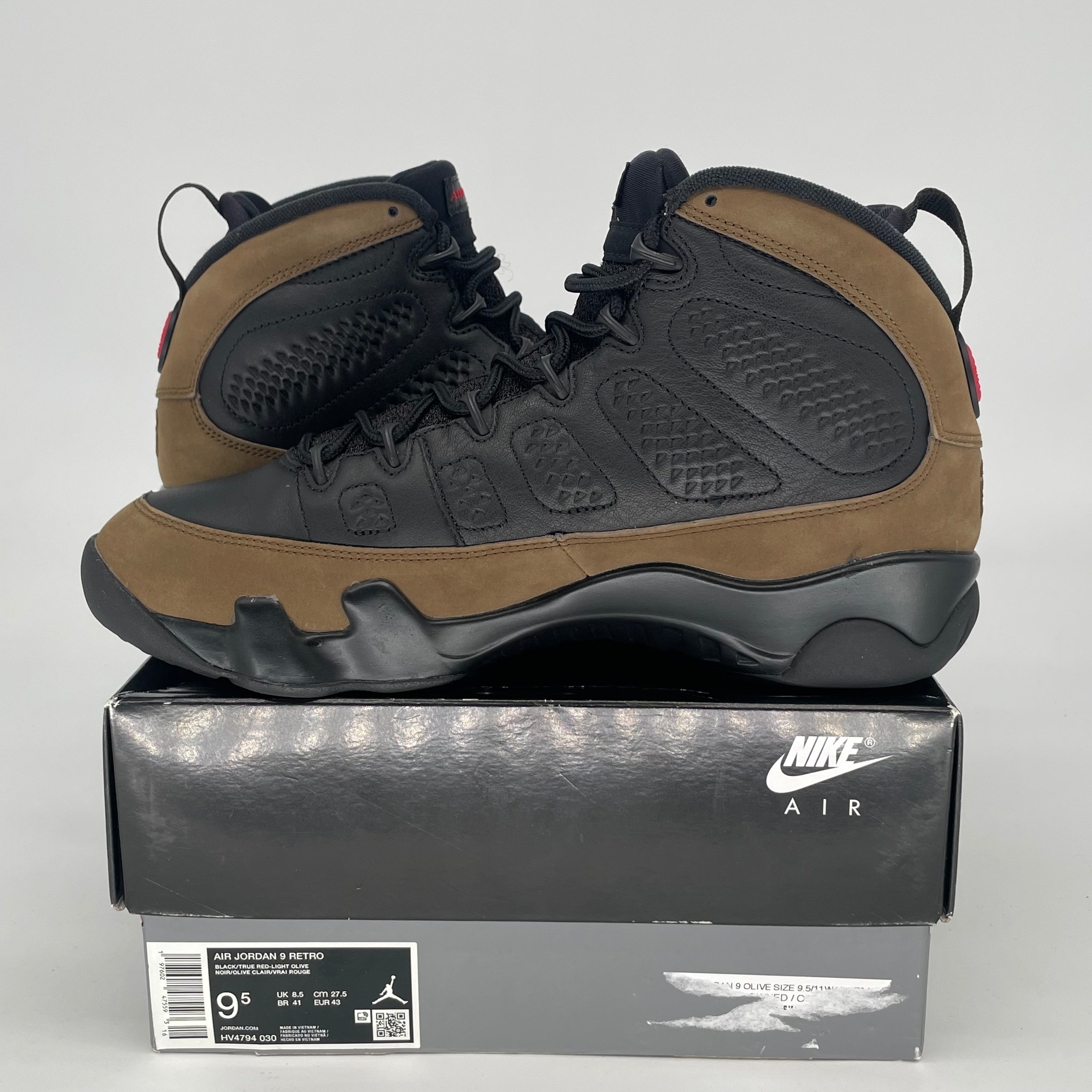 AIR JORDAN 9 OLIVE HV4794-030 SIZE 9.5/11W