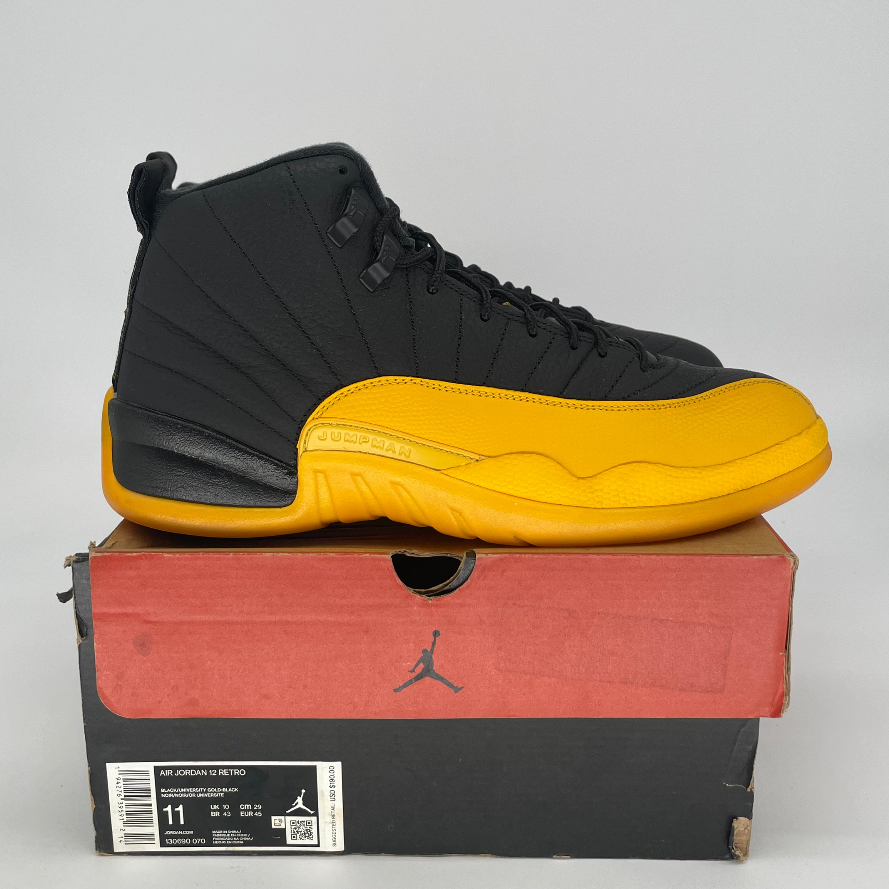 AIR JORDAN 12 UNIVERSITY GOLD 130690-070 SIZE 11/12.5W