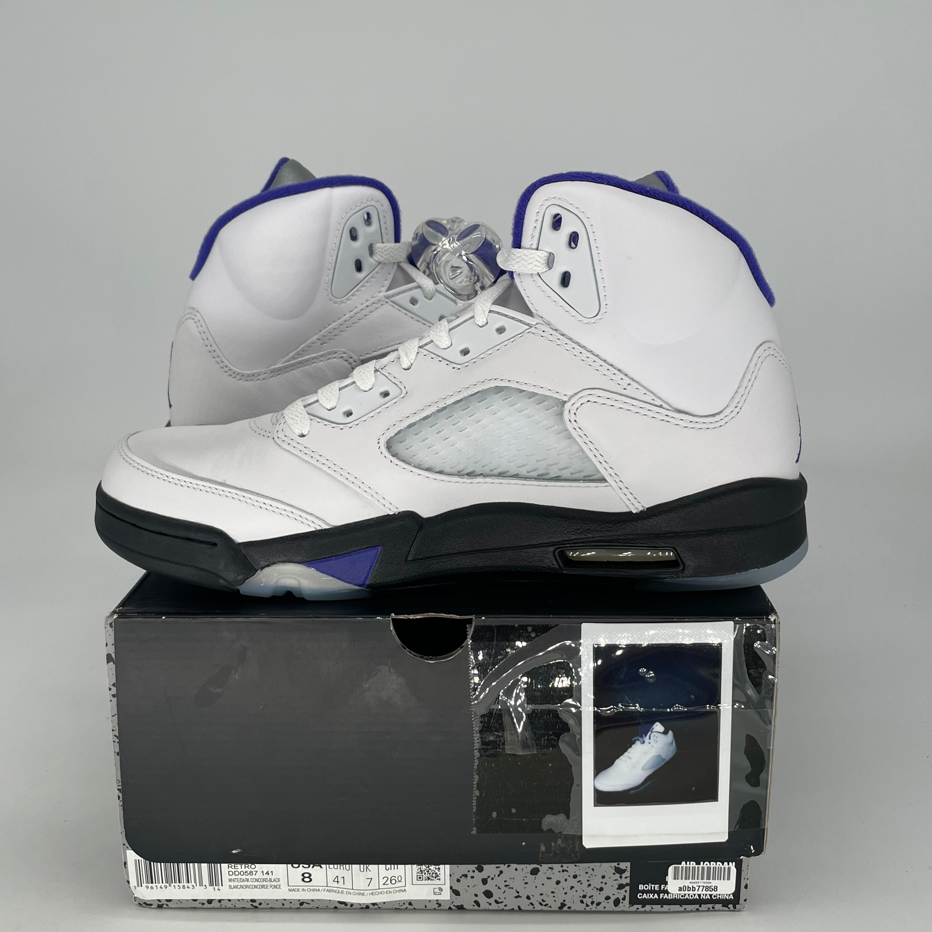 AIR JORDAN 5 DARK CONCORD DD0587-141 SIZE 8/9.5W