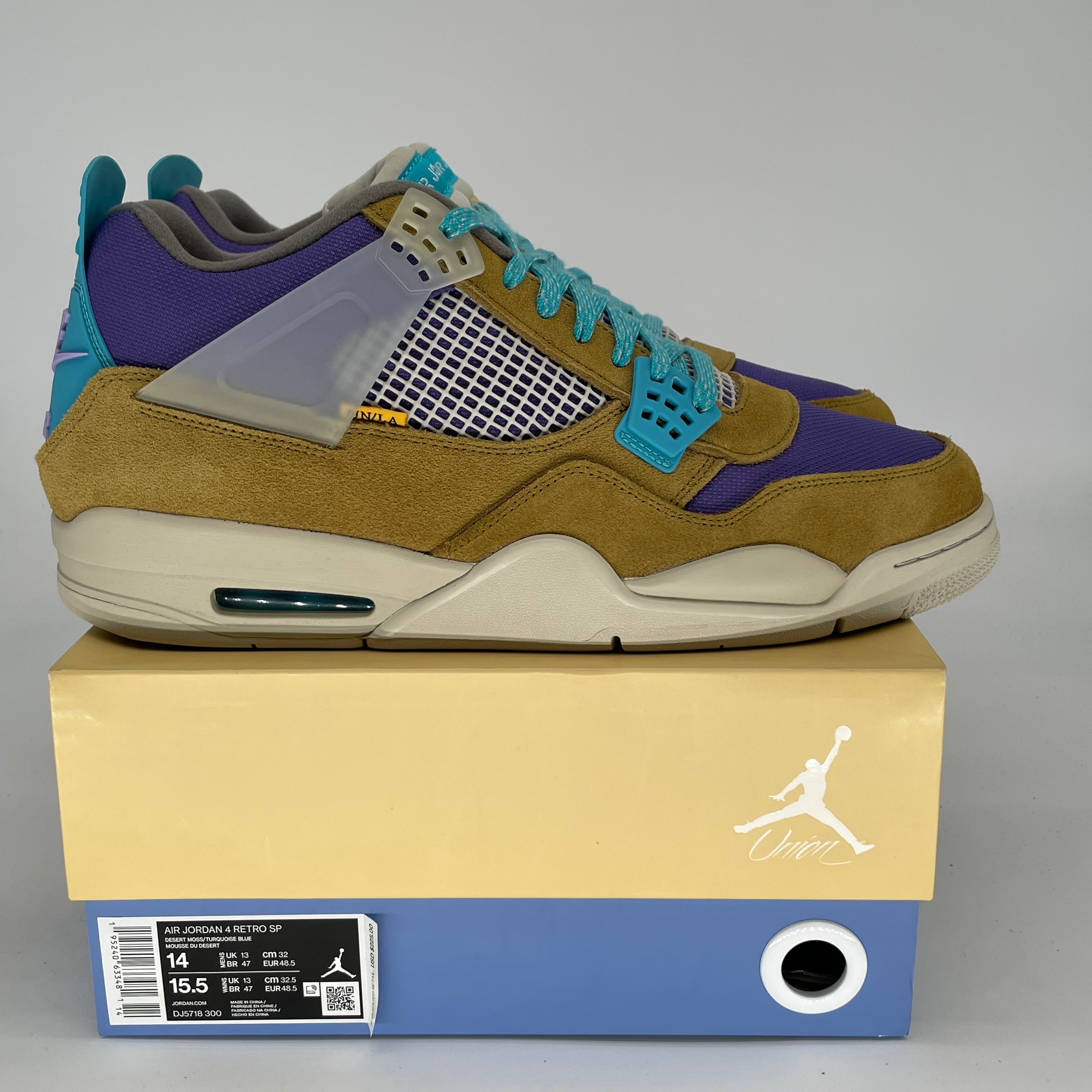 UNION X AIR JORDAN 4 DESERT MOSS SIZE 14/15.5W DJ5718-300