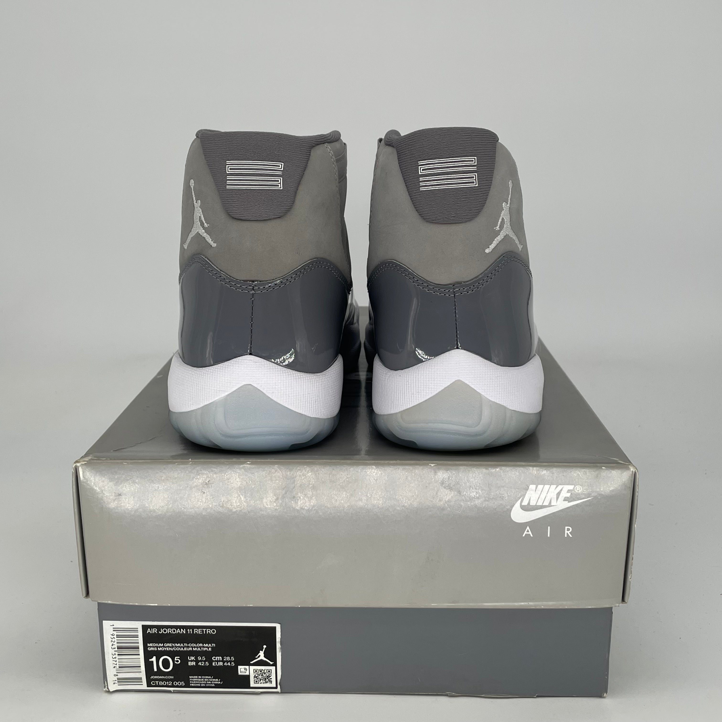 AIR JORDAN 11 COOL GREY CT8012-005 SIZE 10.5/12W