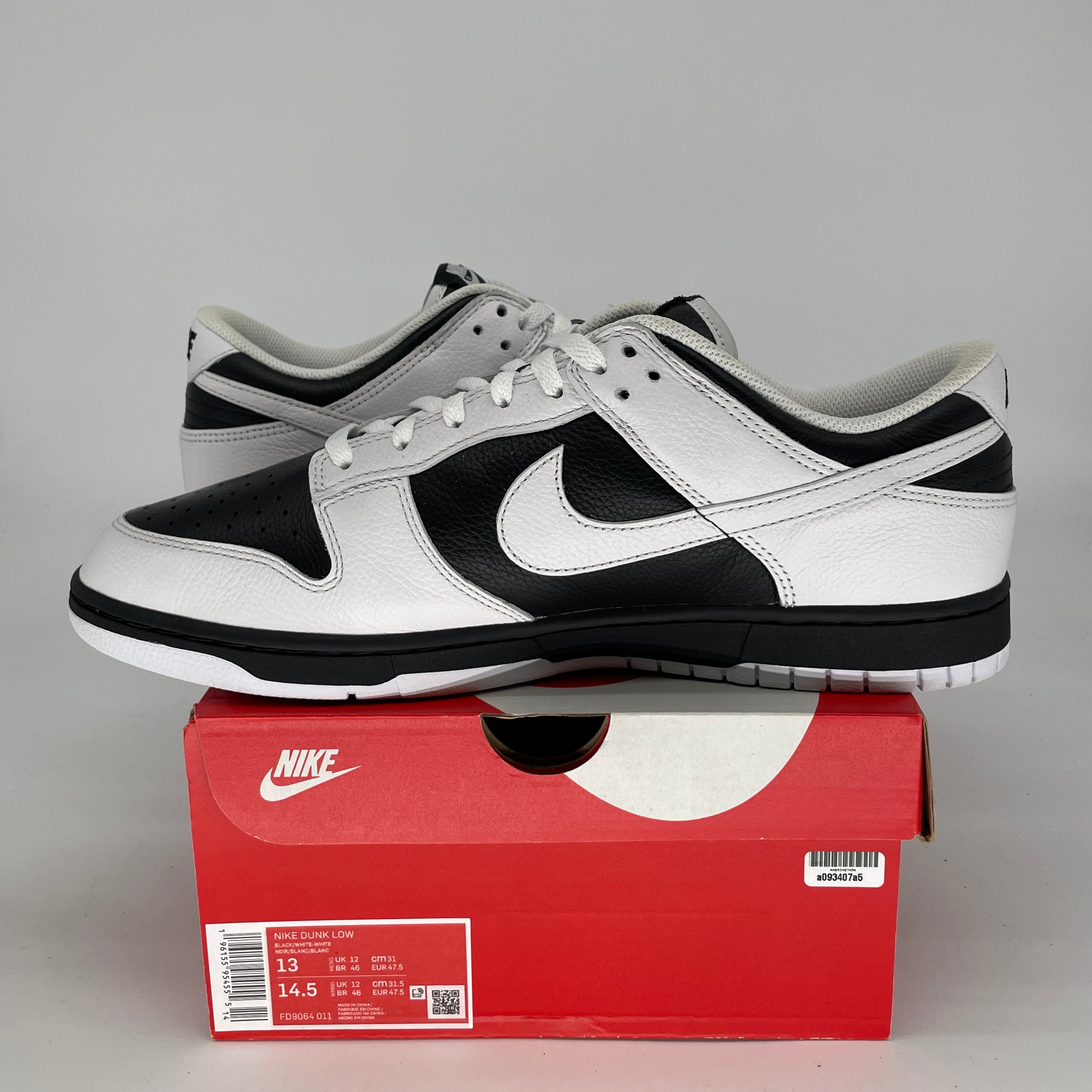 NIKE DUNK LOW REVERSE PANDA SIZE 13/14.5W FD9064-011