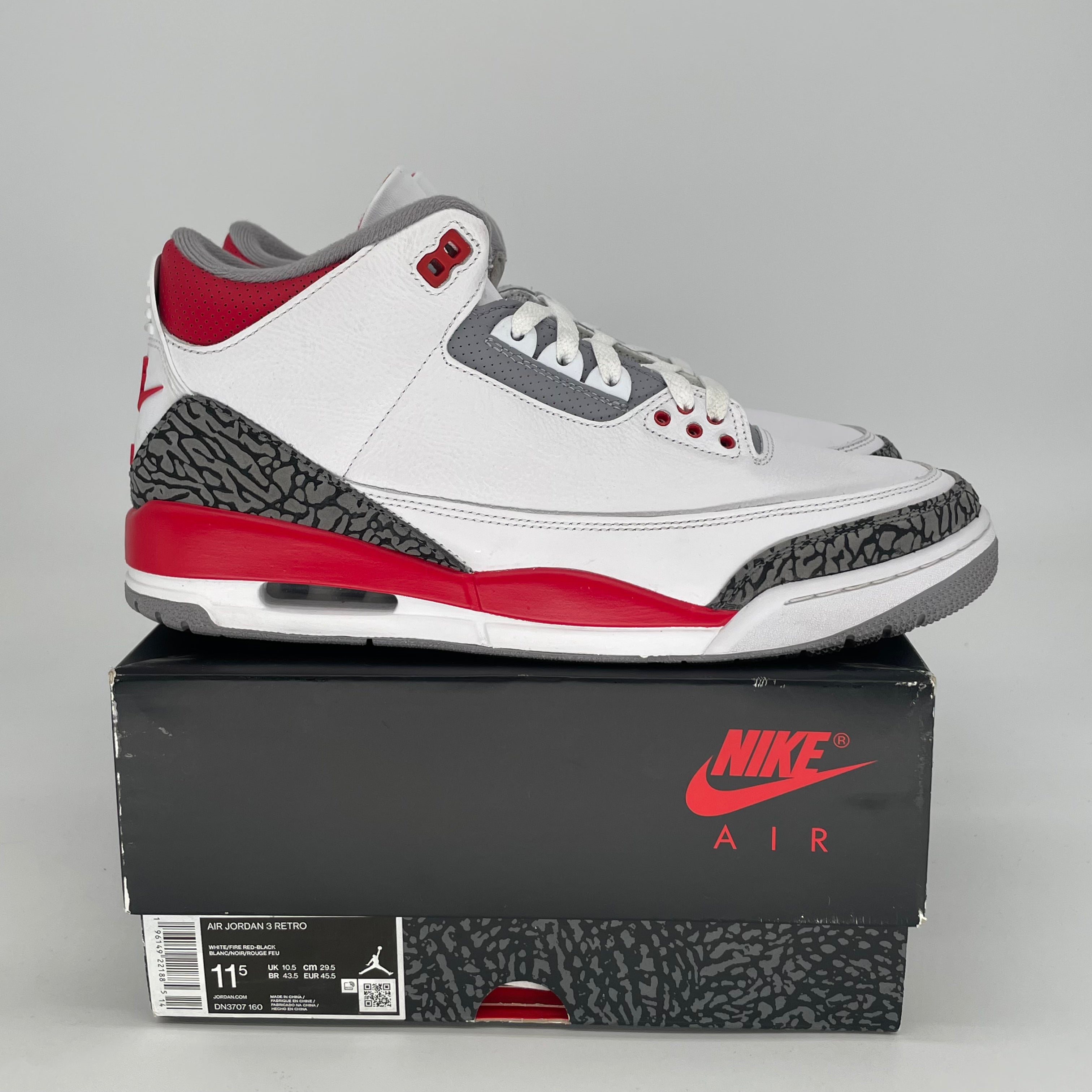 AIR JORDAN 3 FIRE RED DN3707-160 SIZE 11.5/13W