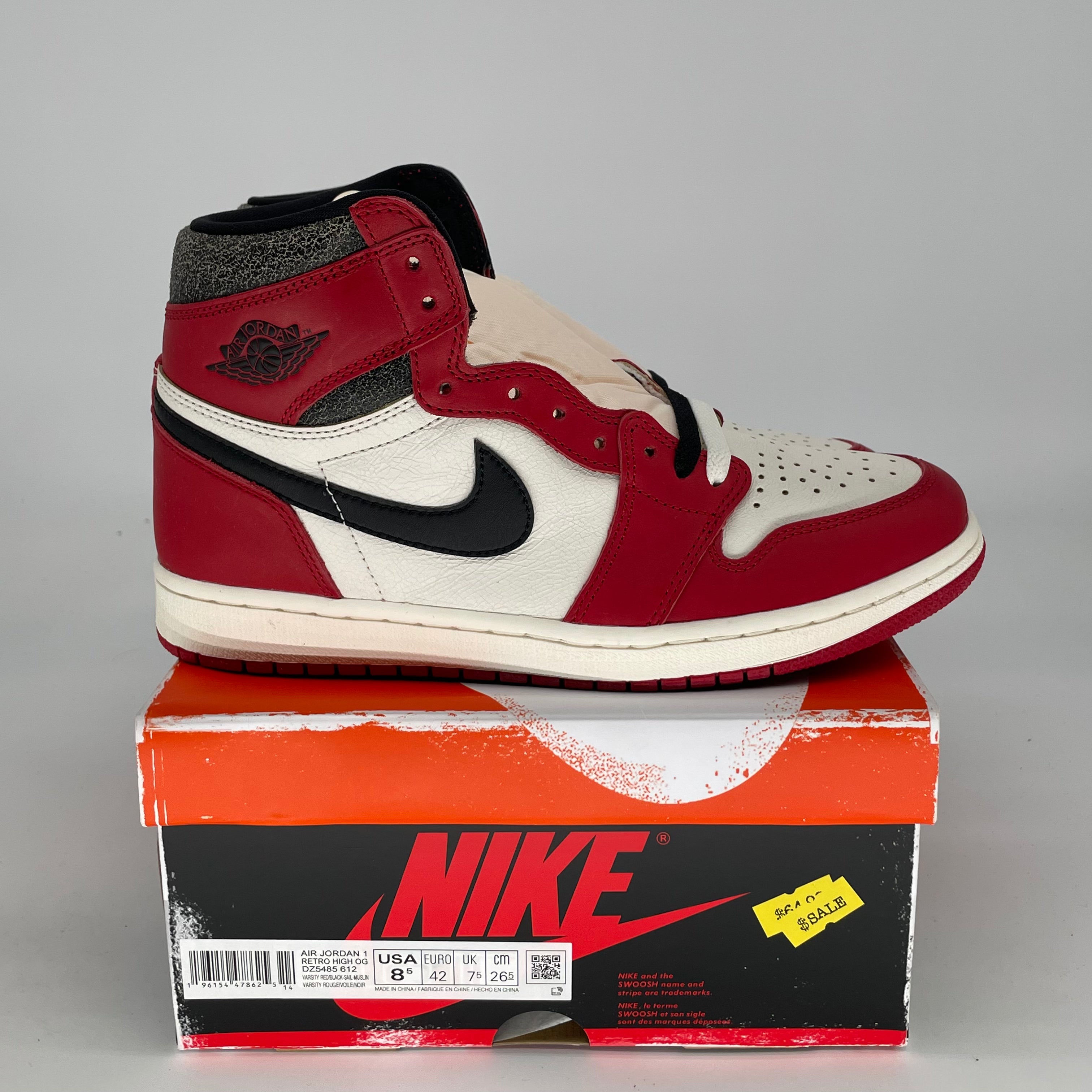AIR JORDAN 1 CHICAGO LOST AND FOUND SIZE 8.5/10W DZ5485-612