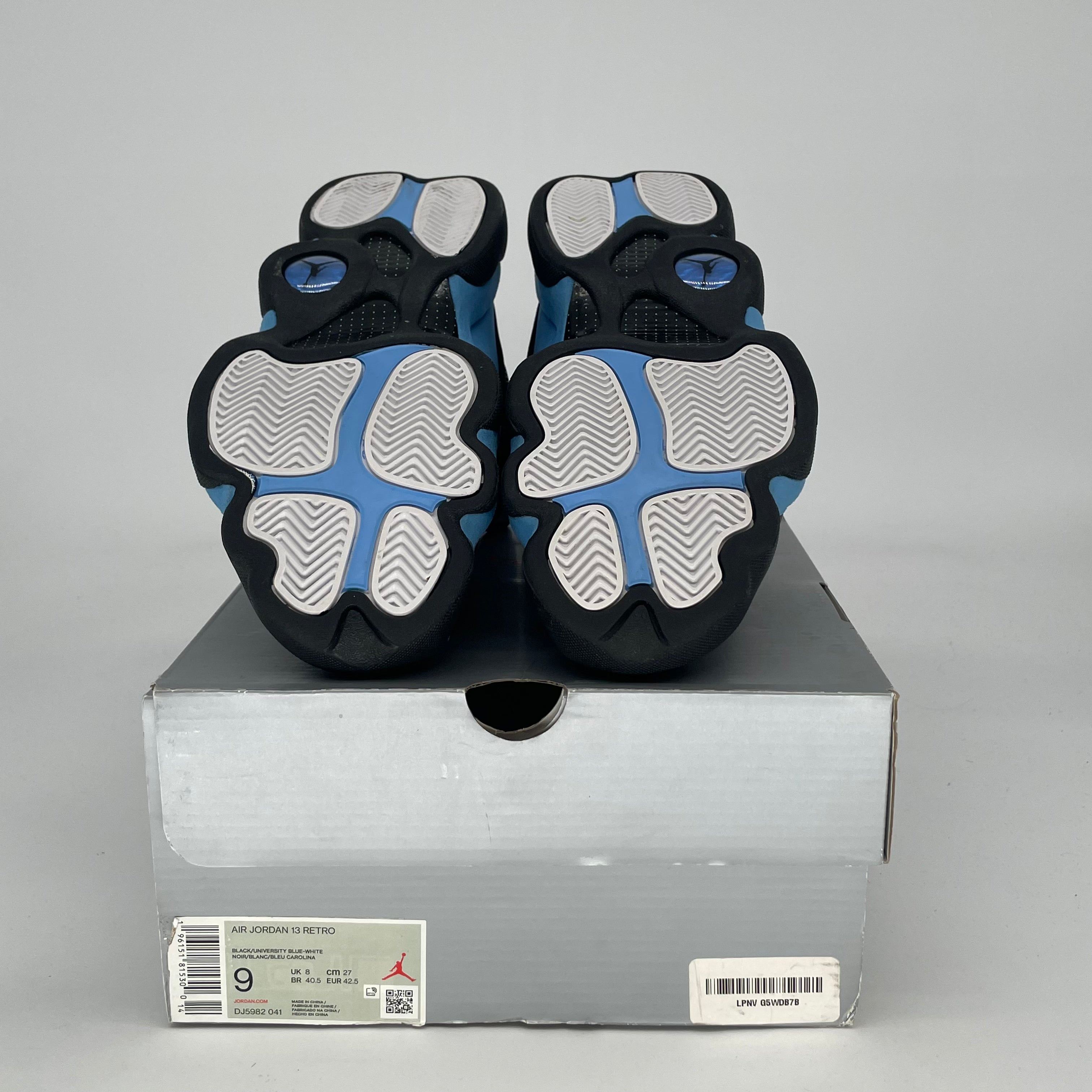 AIR JORDAN 13 BLACK UNIVERSITY BLUE DJ5982-041 SIZE 9/10.5W