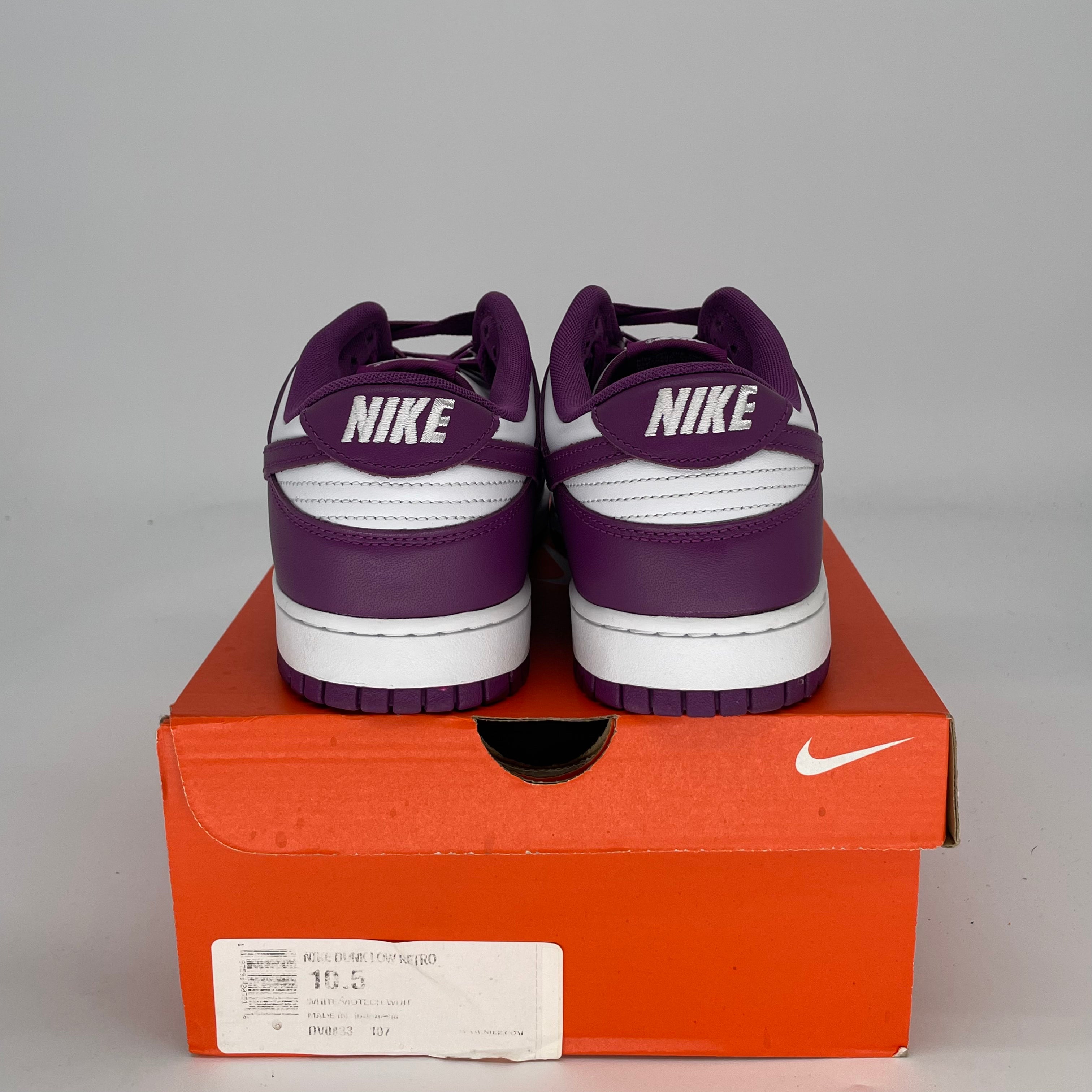 NIKE DUNK LOW WHITE VIOTECH DV0833-107 SIZE 10.5/12W