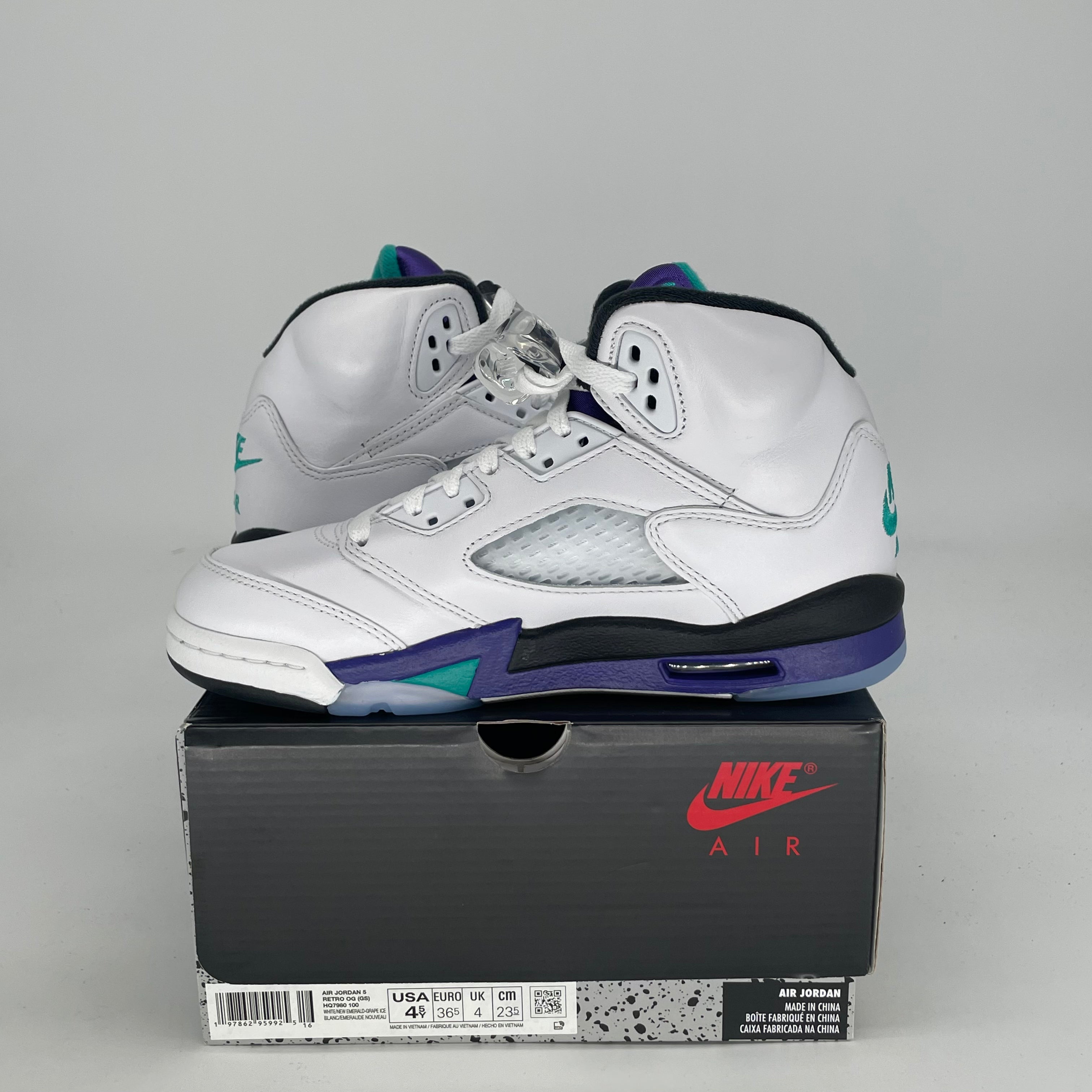 AIR JORDAN 5 GRAPE HQ7980-100 SIZE 4.5/6W