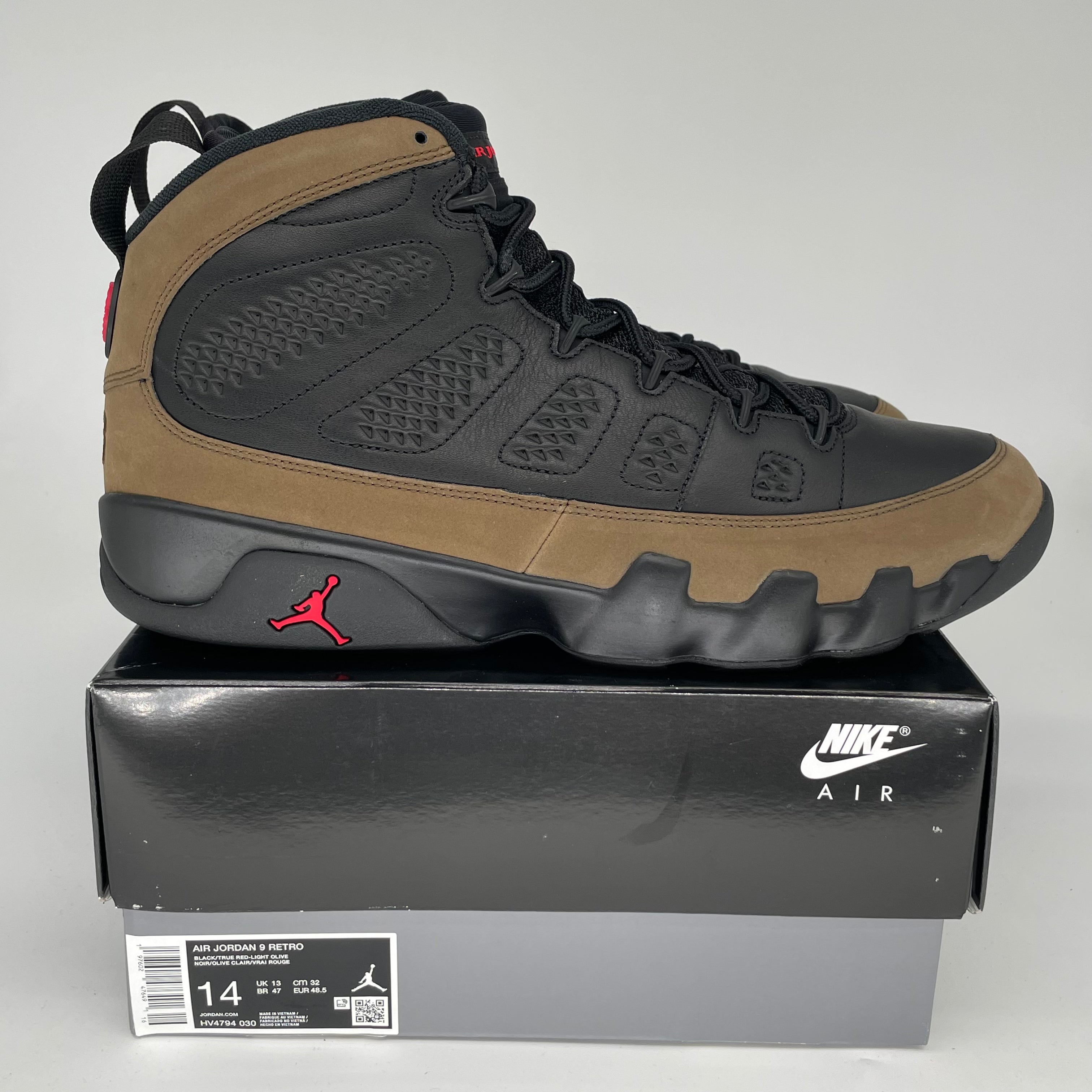 AIR JORDAN 9 OLIVE SIZE 14 HV4794-030