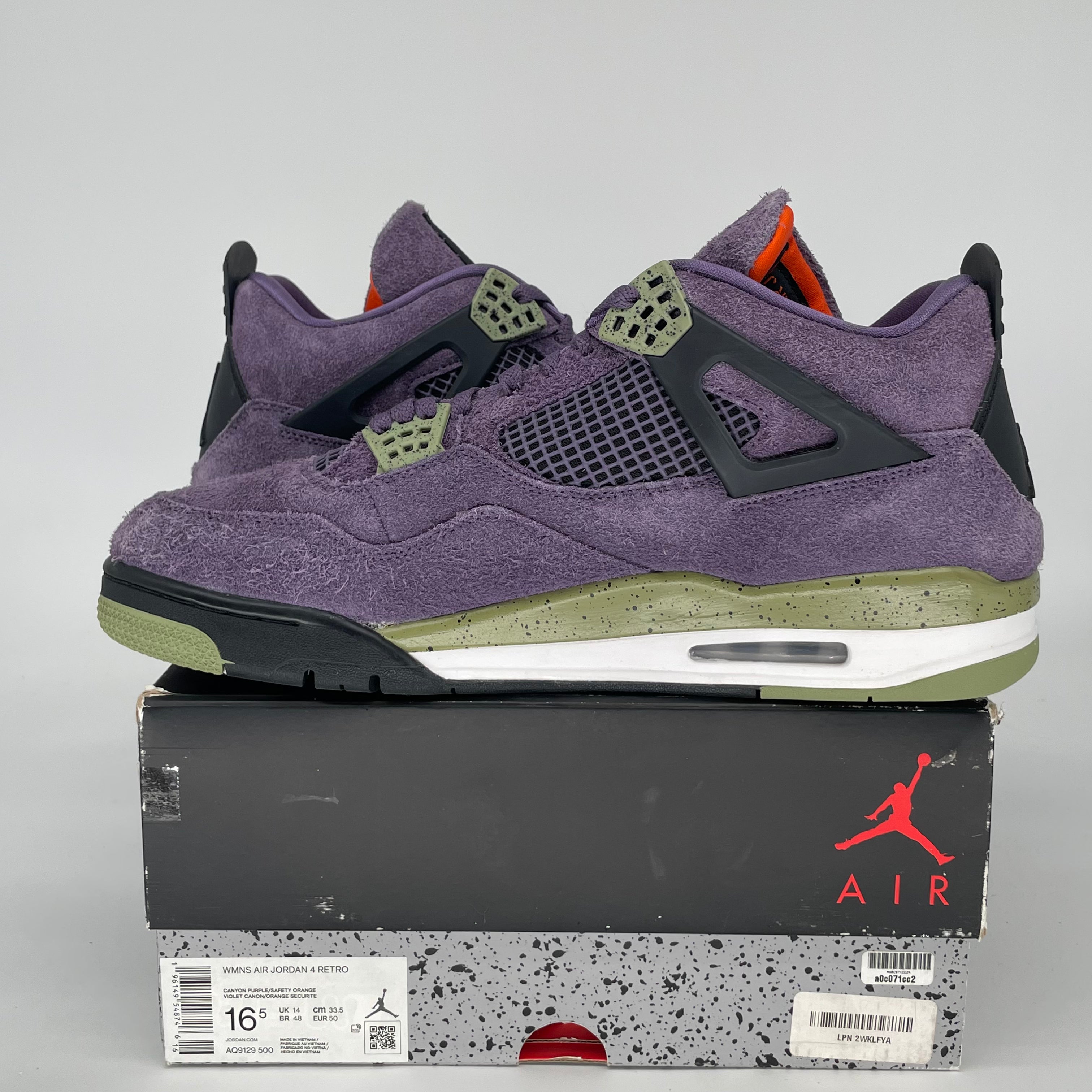 AIR JORDAN 4 CANYON PURPLE W AQ9129-500 SIZE 15/16.5W