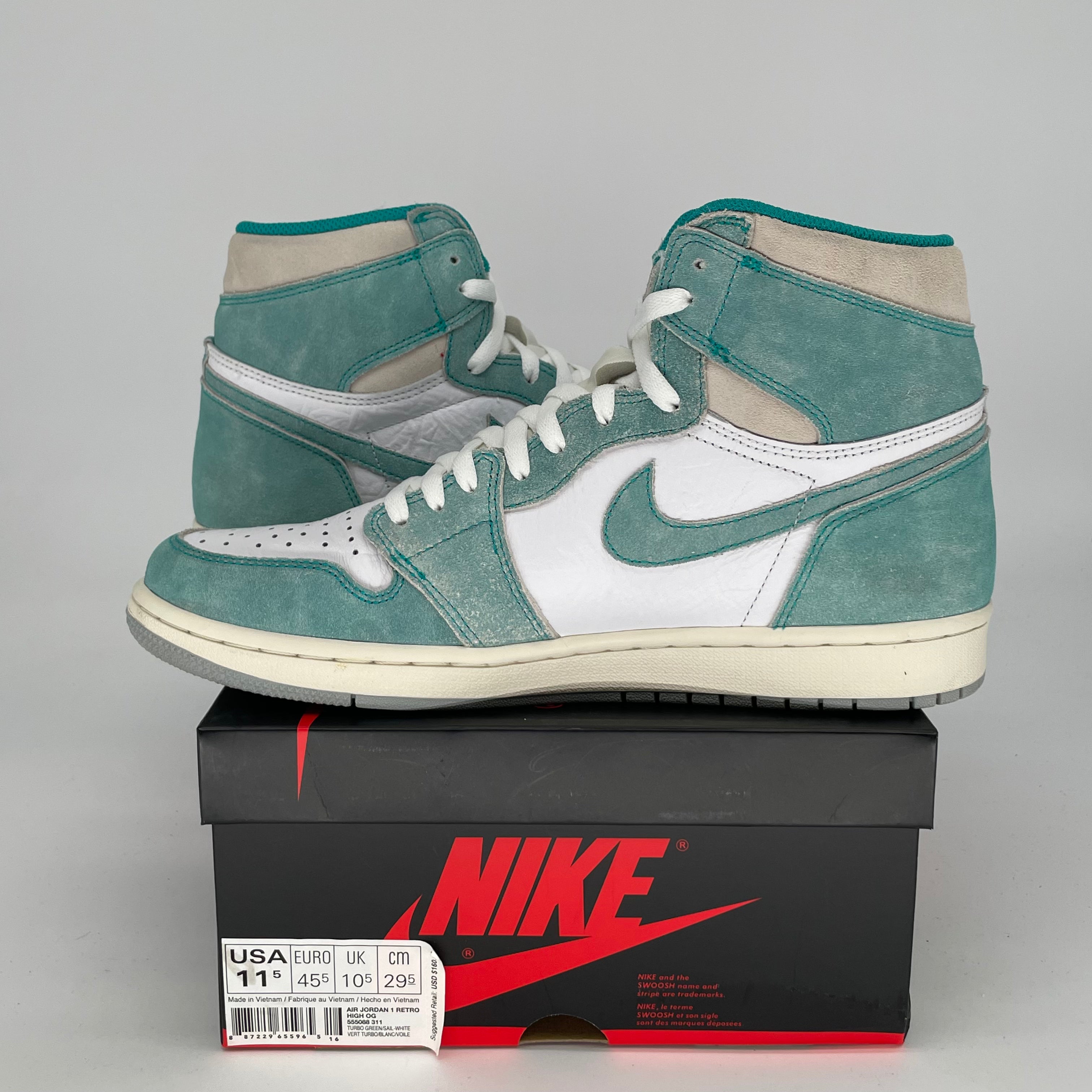 AIR JORDAN 1 TURBO GREEN SIZE 11.5 555088-311
