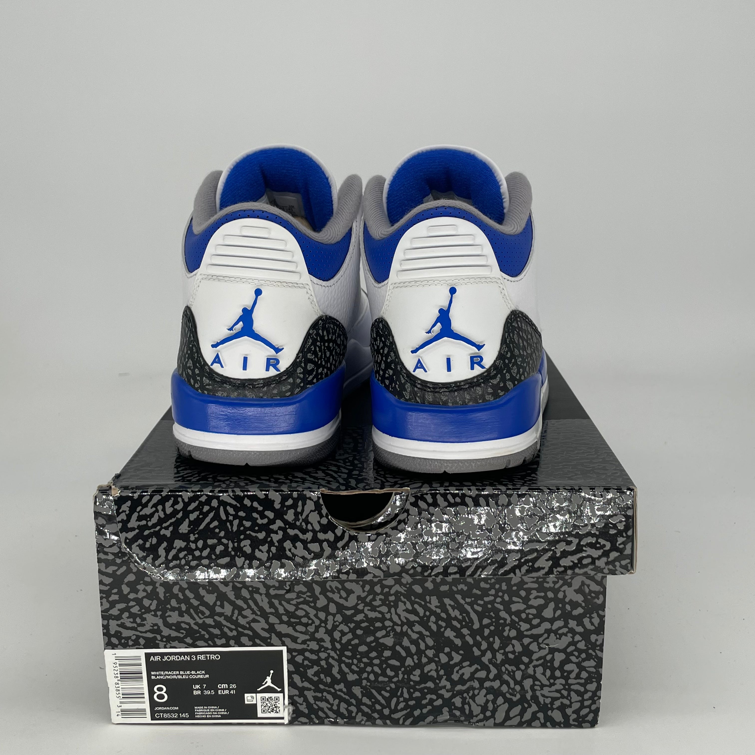 AIR JORDAN 3 RACER BLUE CT8532-145 SIZE 8/9.5W