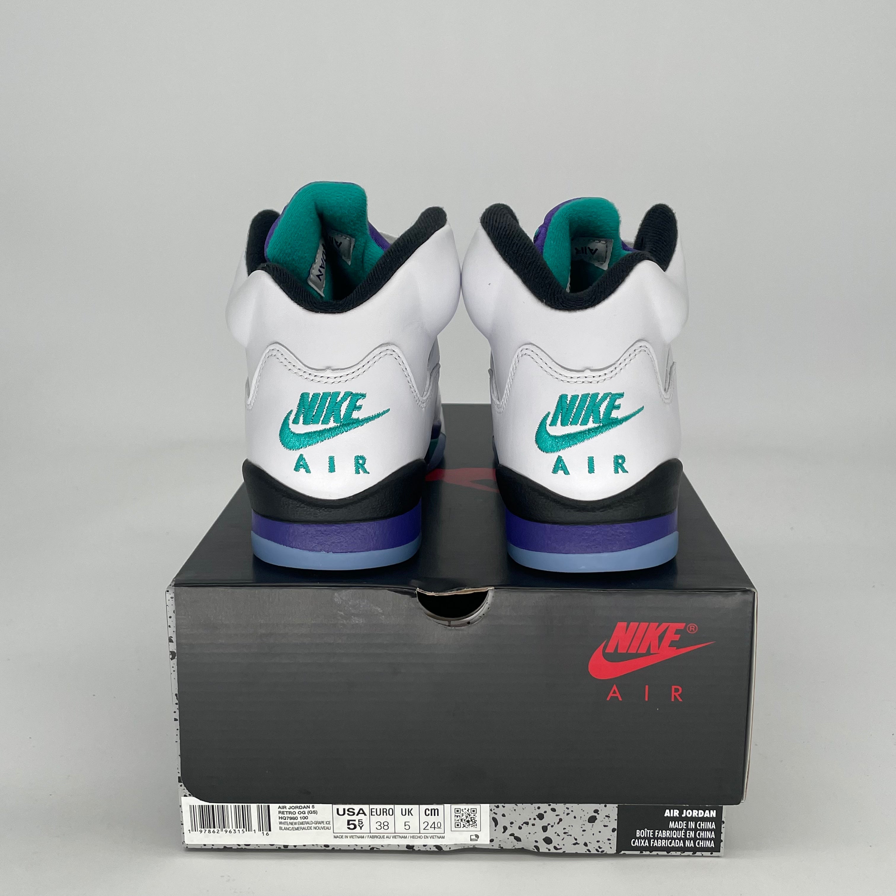 AIR JORDAN 5 GRAPE HQ7980-100 SIZE 5.5/7W