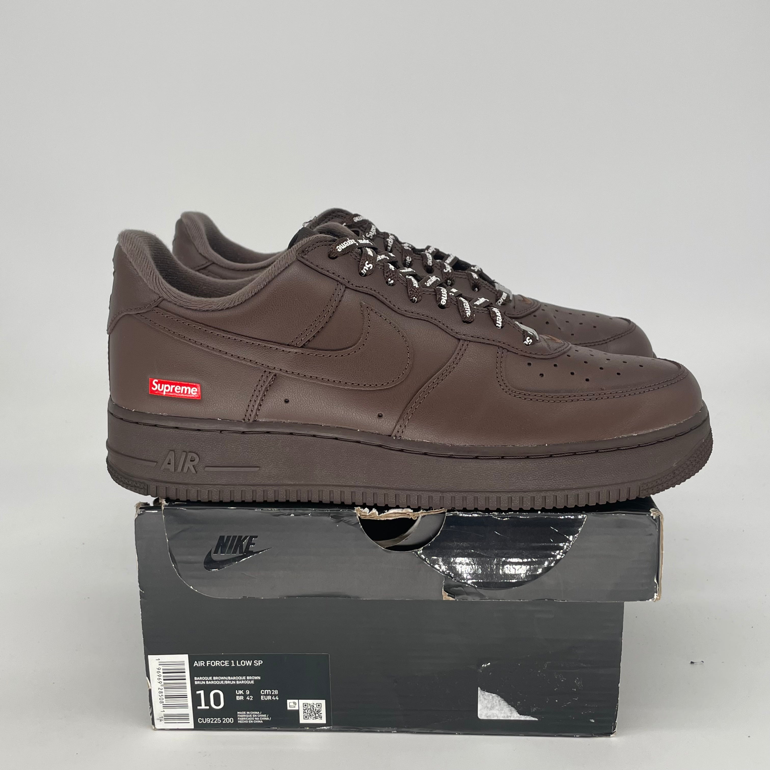 SUPREME X NIKE AIR FORCE 1 LOW BAROQUE BROWN CU9225-200 SIZE 10/11.5W