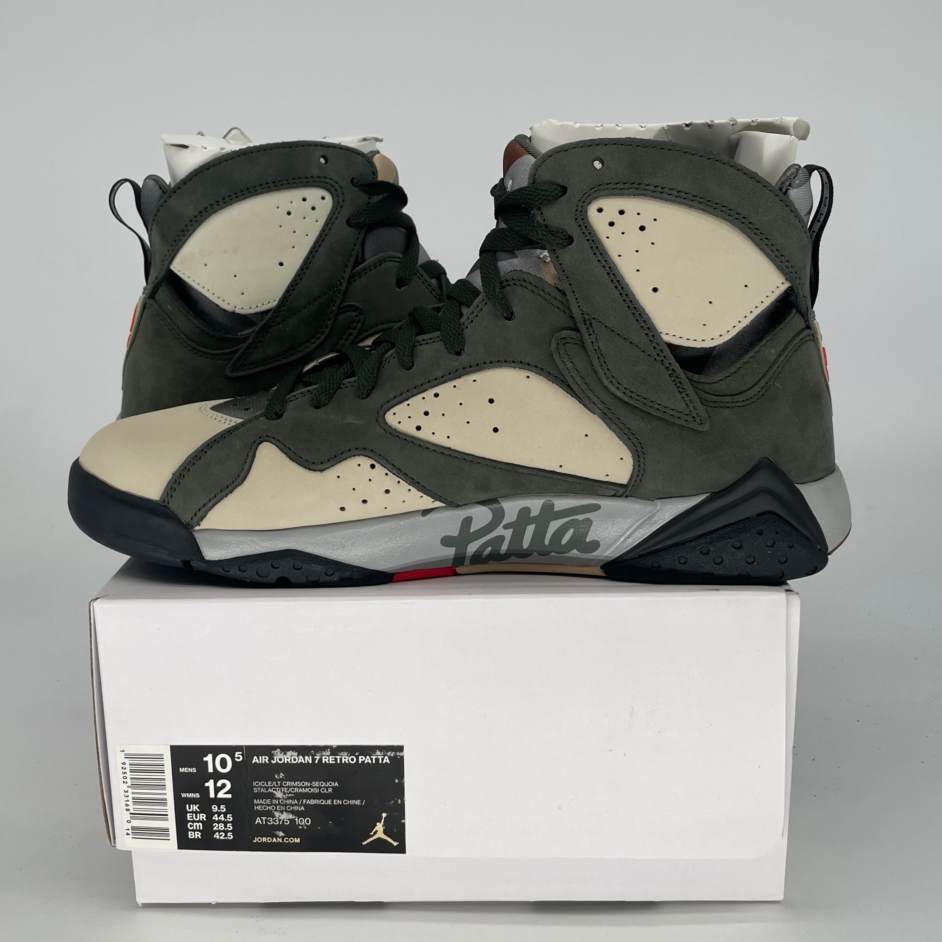 AIR JORDAN 7 PATTA ICICLE AT3375-100 SIZE 10.5/12W