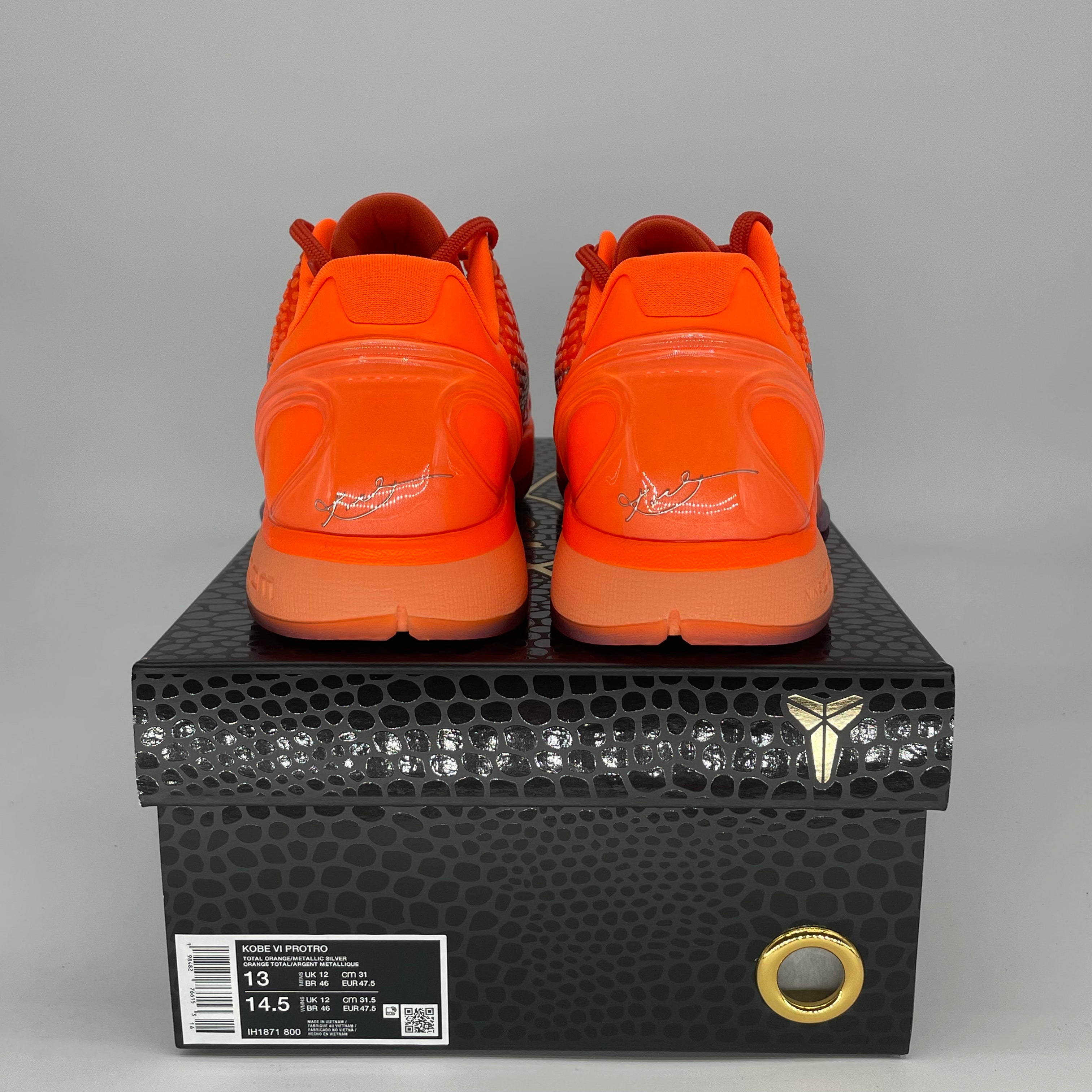 NIKE KOBE 6 PROTRO TOTAL ORANGE IH1871-800 SIZE 13/14.5W
