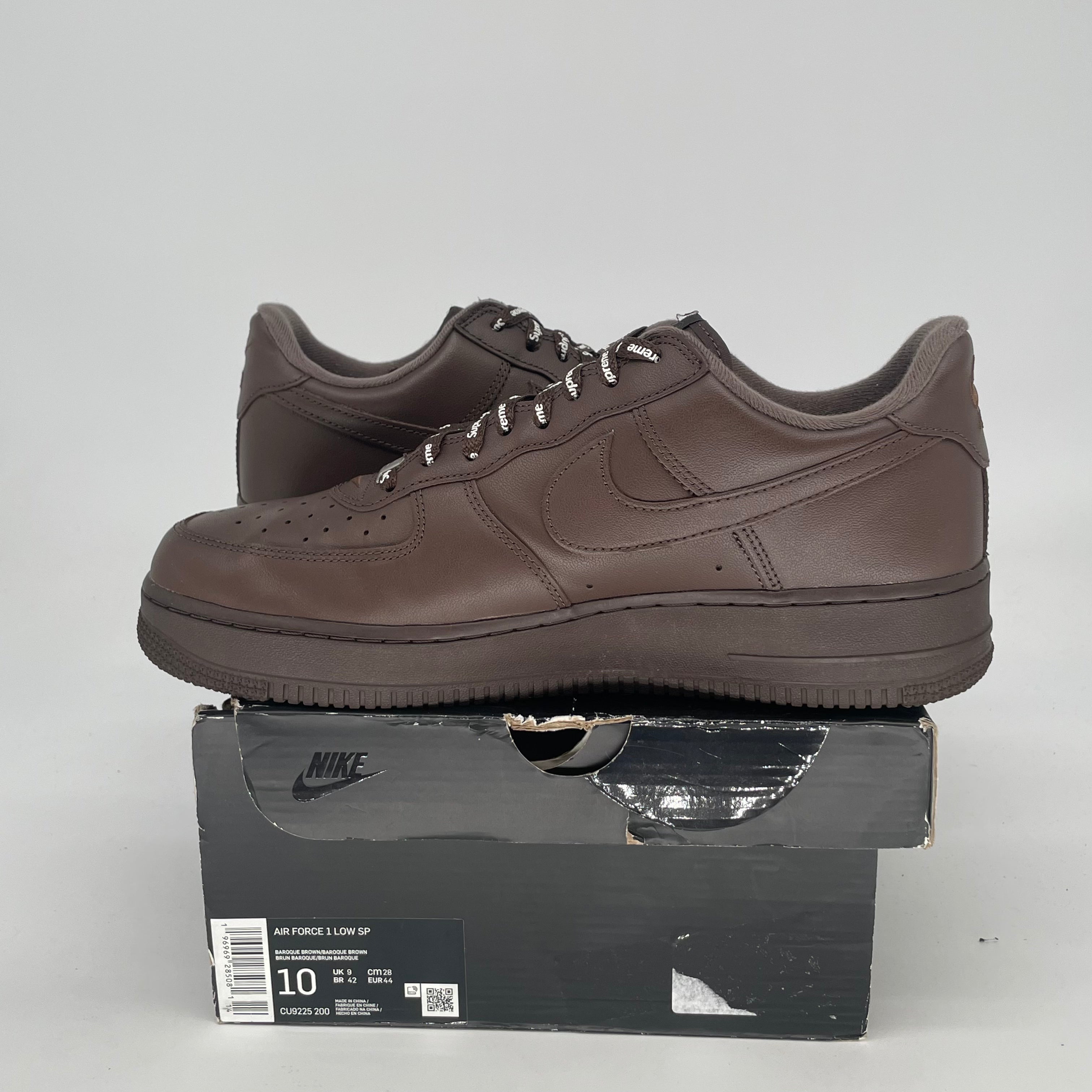 SUPREME X NIKE AIR FORCE 1 LOW BAROQUE BROWN CU9225-200 SIZE 10/11.5W