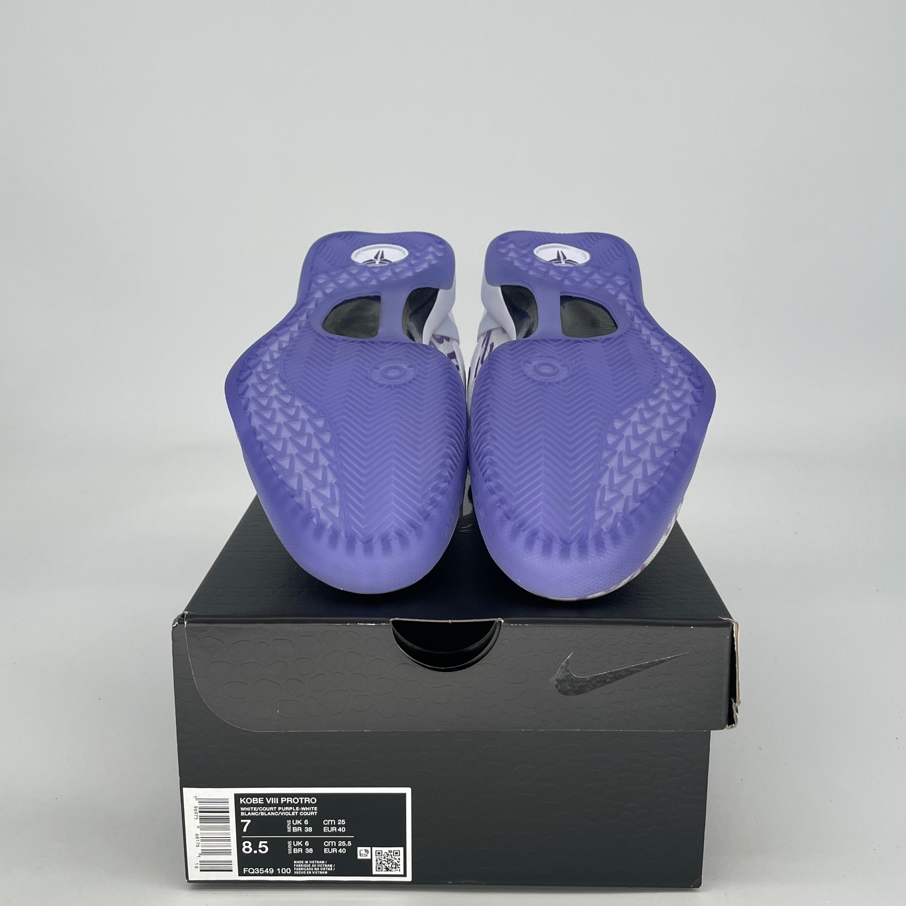 NIKE KOBE 8 PROTRO COURT PURPLE FQ3549-100 SIZE 7/8.5W