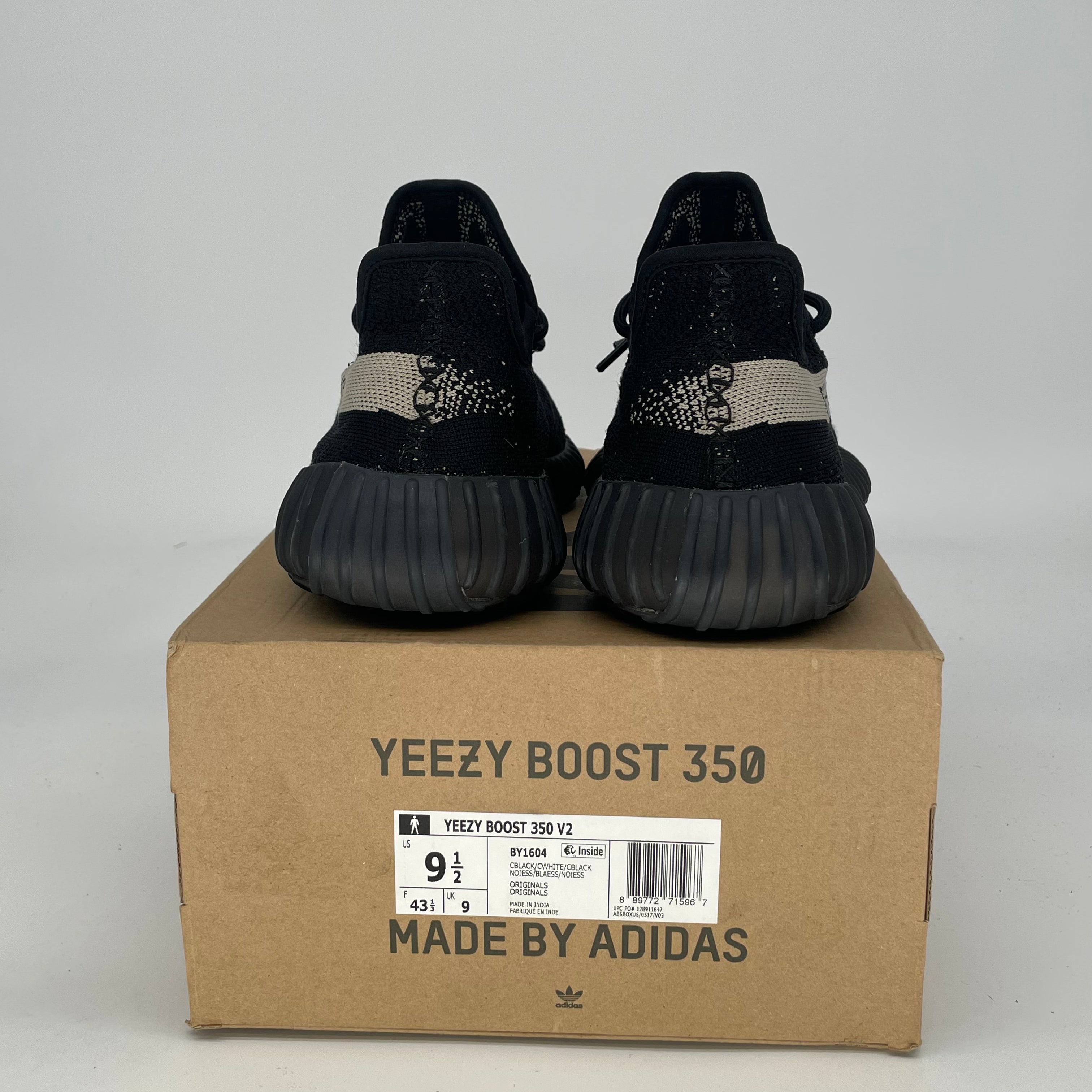 ADIDAS YEEZY 350 V2 CORE BLACK WHITE BY1604 SIZE 9.5/11W