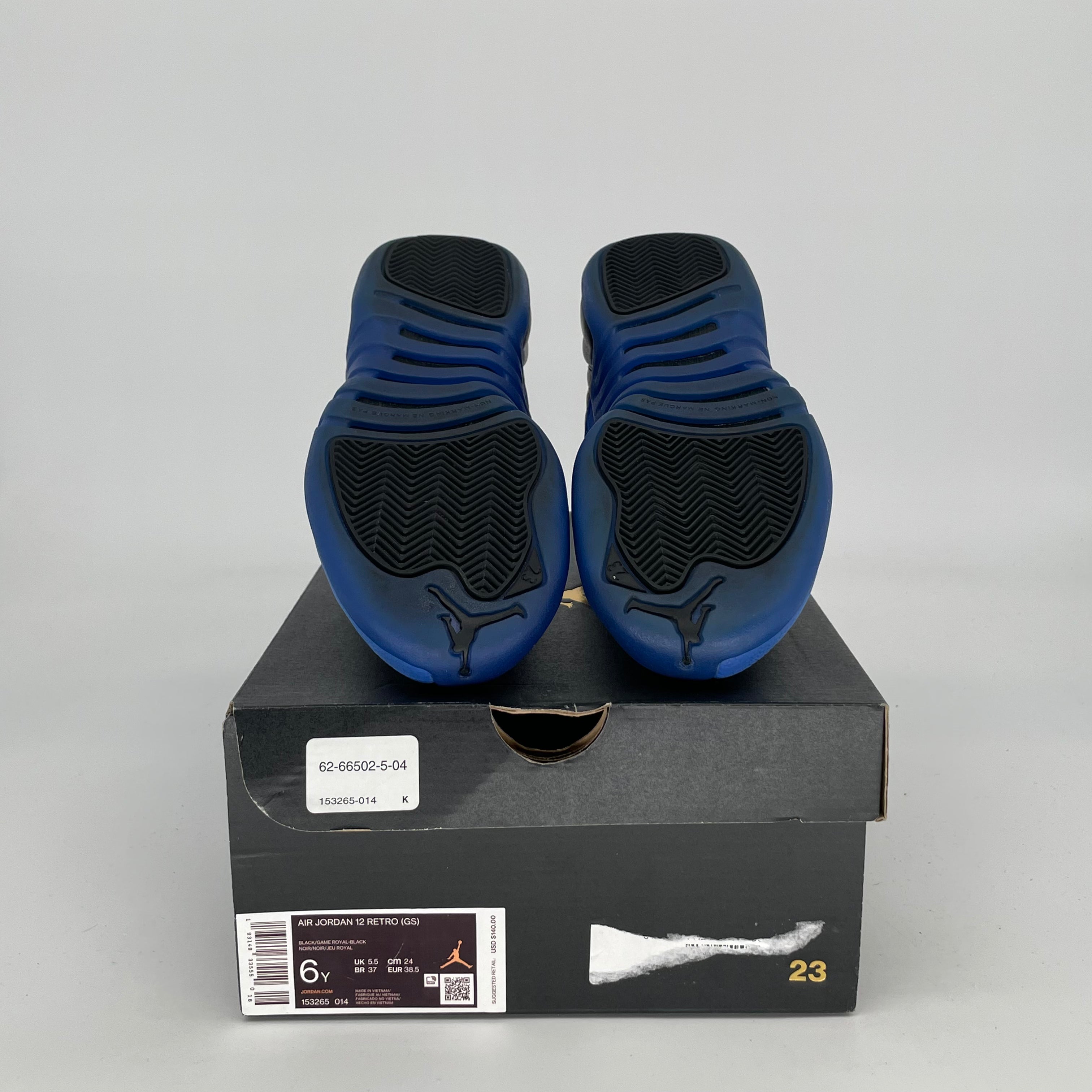 AIR JORDAN 12 BLACK GAME ROYAL SIZE 6/7.5W 153265-014