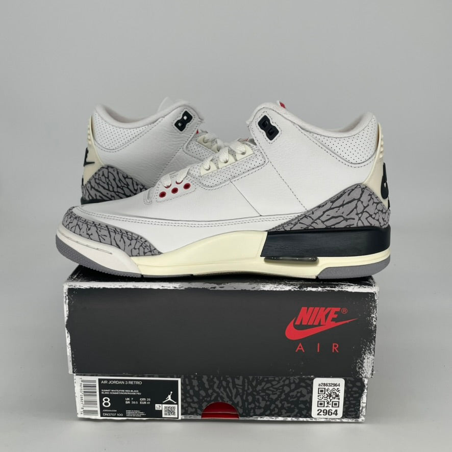 AIR JORDAN 3 WHITE CEMENT REIMAGINED DN3707-100 SIZE 8/9.5W