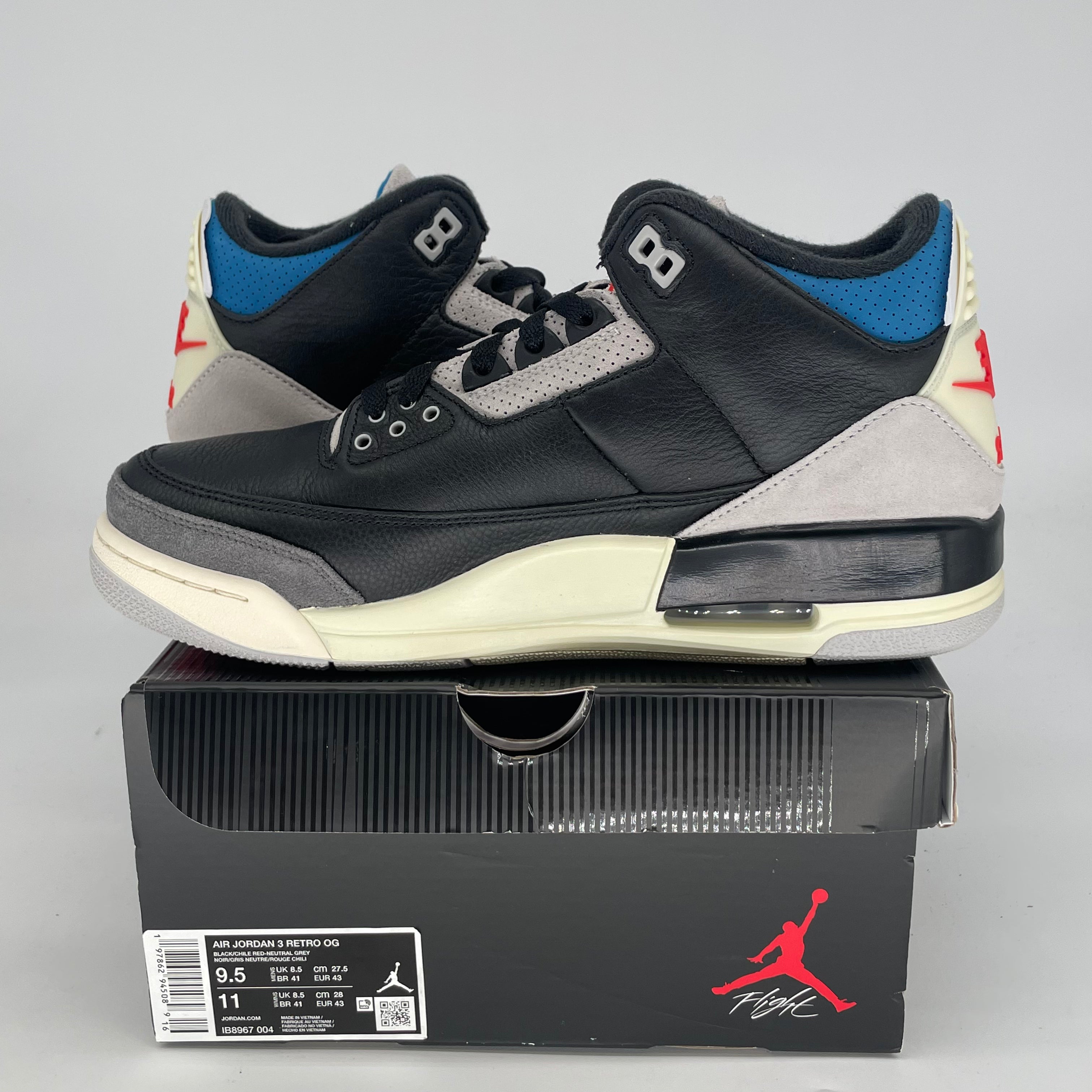 AIR JORDAN 3 RARE AIR IB8967-004 SIZE 9.5/11W