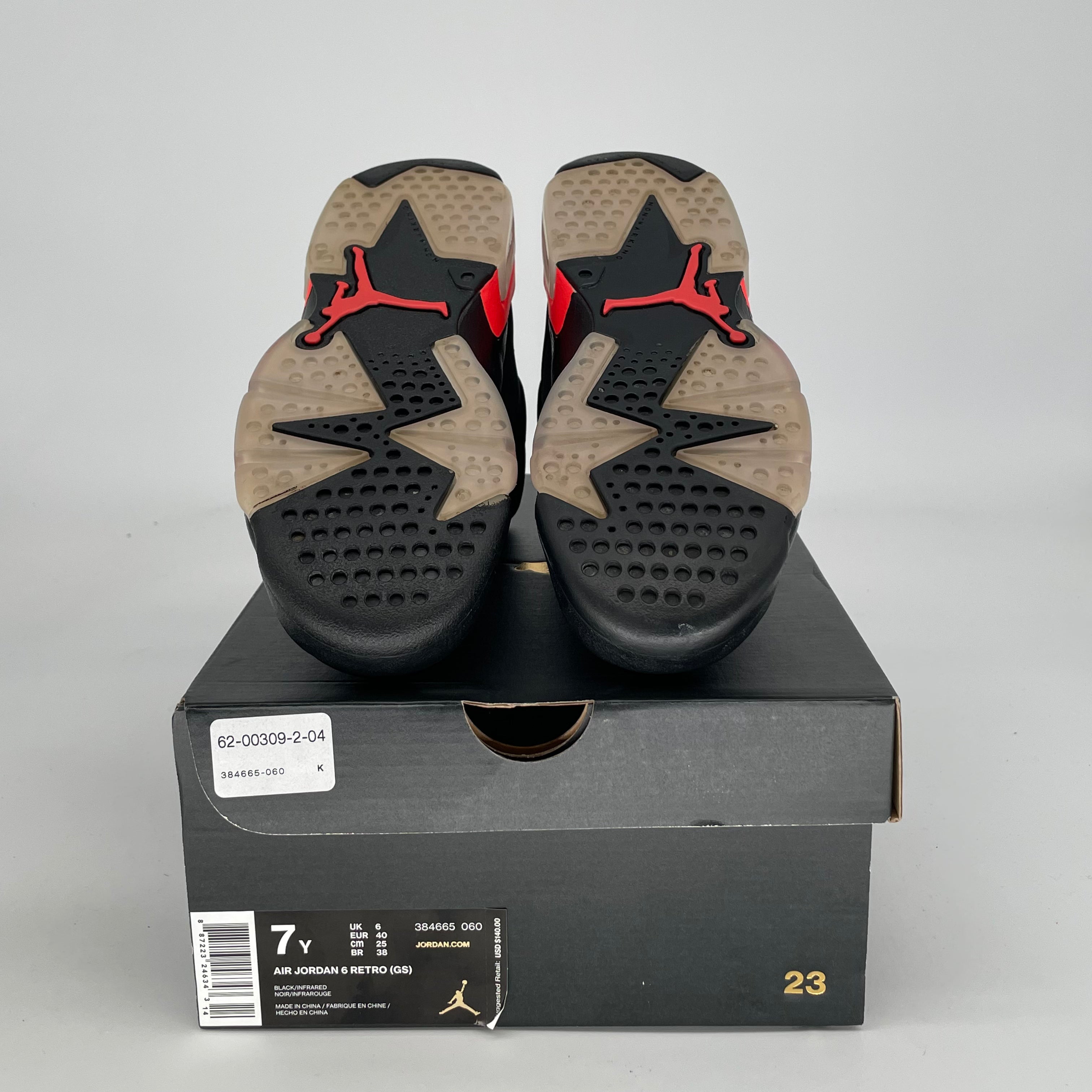 AIR JORDAN 6 BLACK INFRARED SIZE 7/8.5W 384665-060