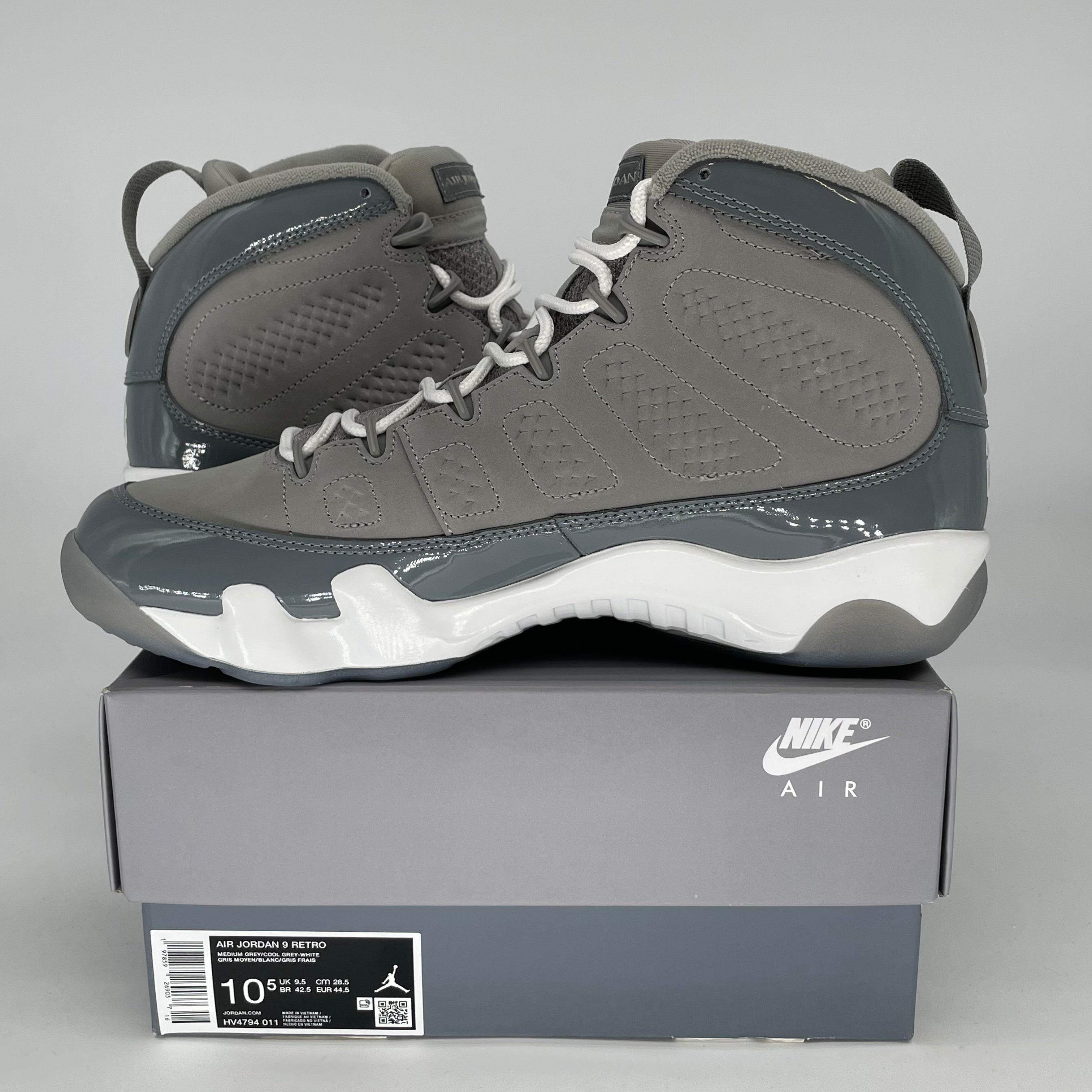 AIR JORDAN 9 COOL GREY SIZE 10.5/12W HV4794-011