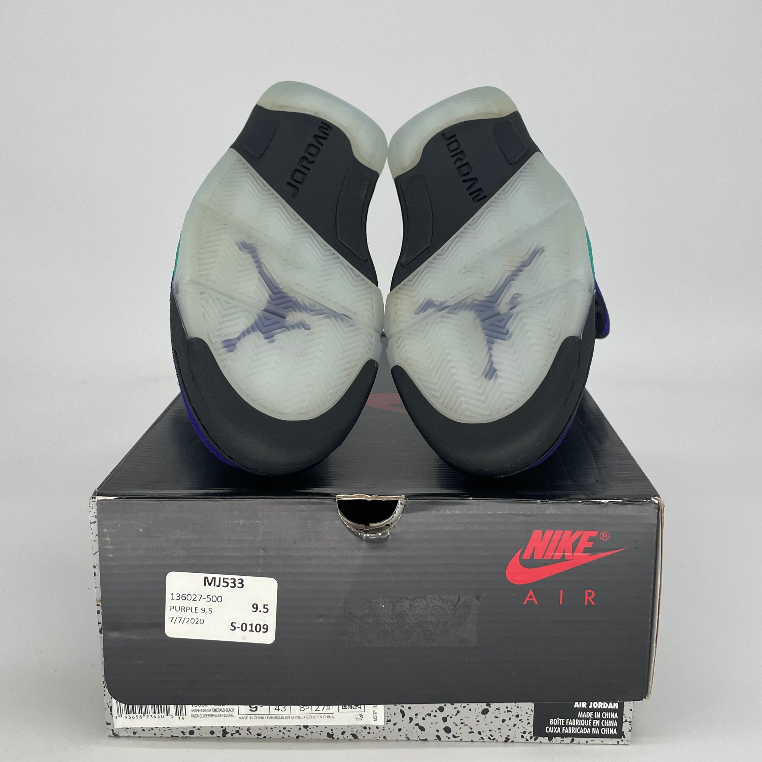 AIR JORDAN 5 ALTERNATE GRAPE 136027-500 SIZE 9.5/11W